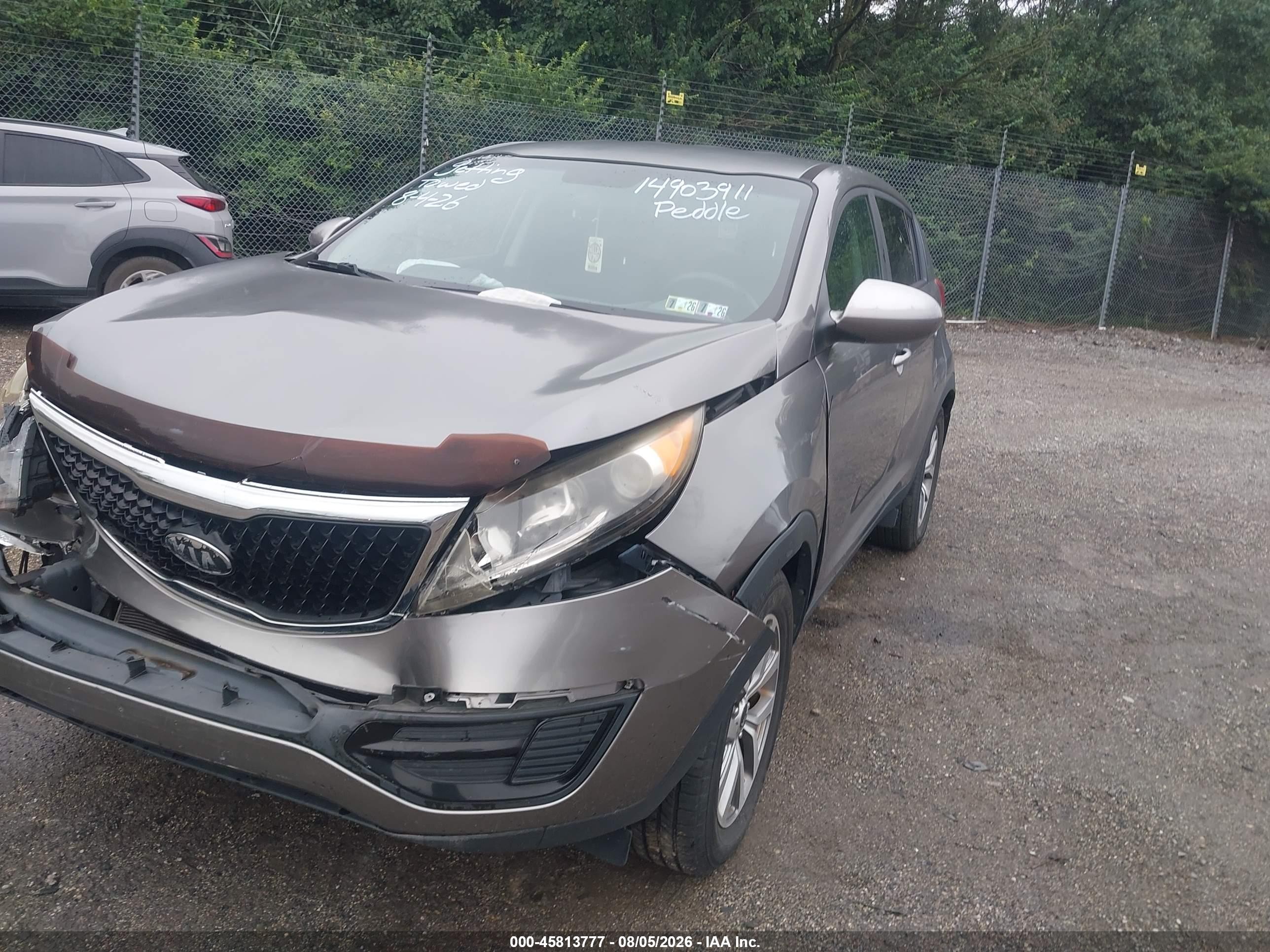 2015 Kia Sportage Lx Gray vin: KNDPB3AC7F7791100