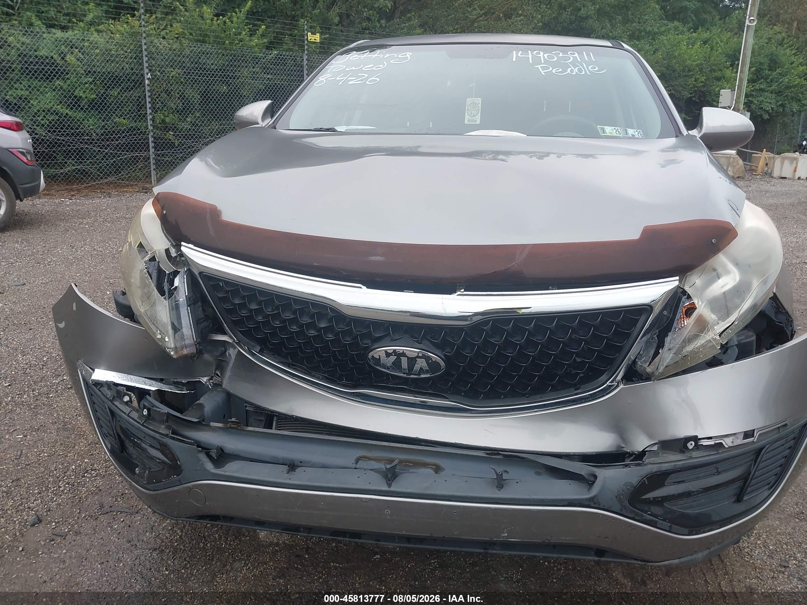2015 Kia Sportage Lx Gray vin: KNDPB3AC7F7791100