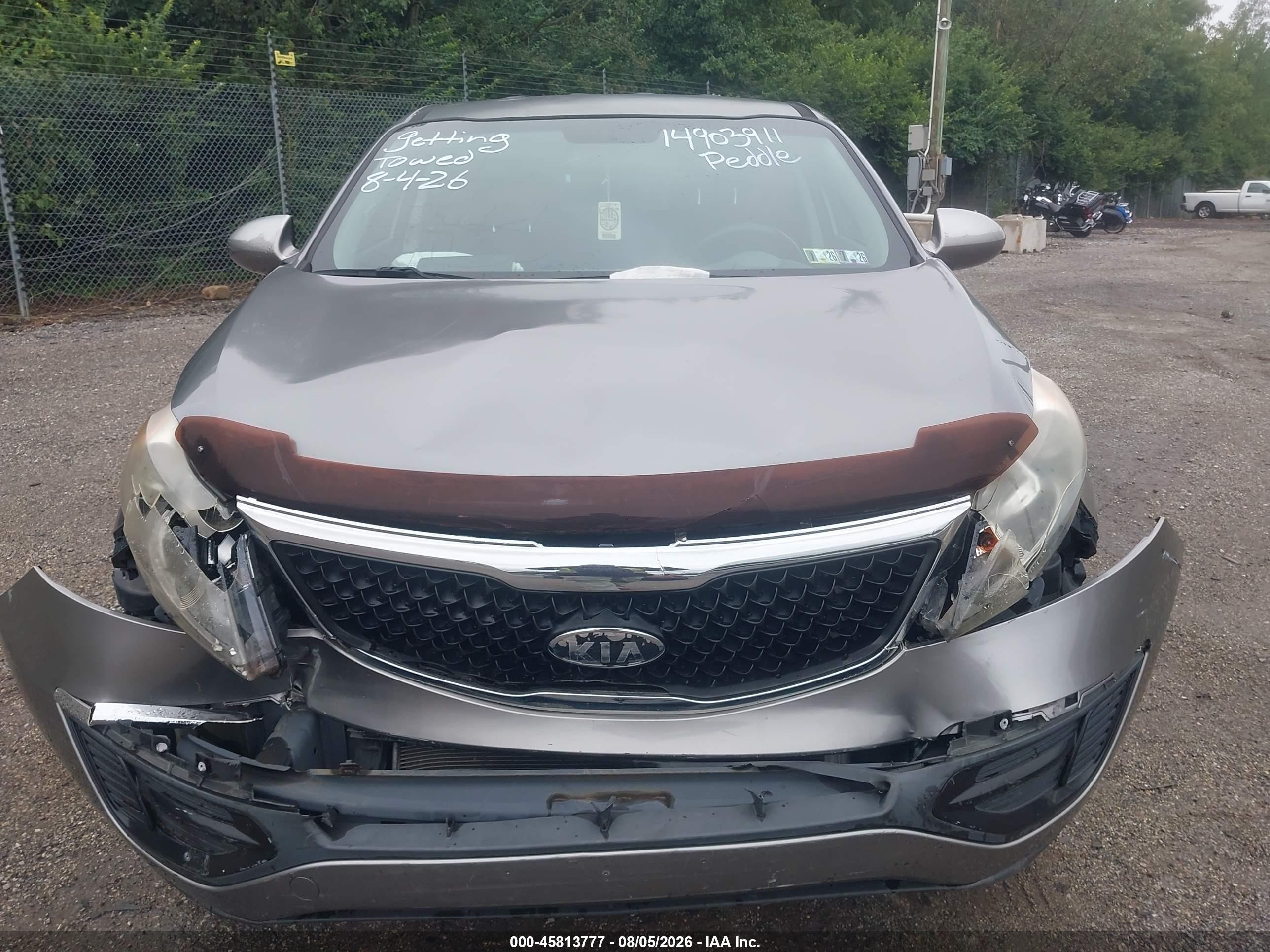 2015 Kia Sportage Lx Gray vin: KNDPB3AC7F7791100