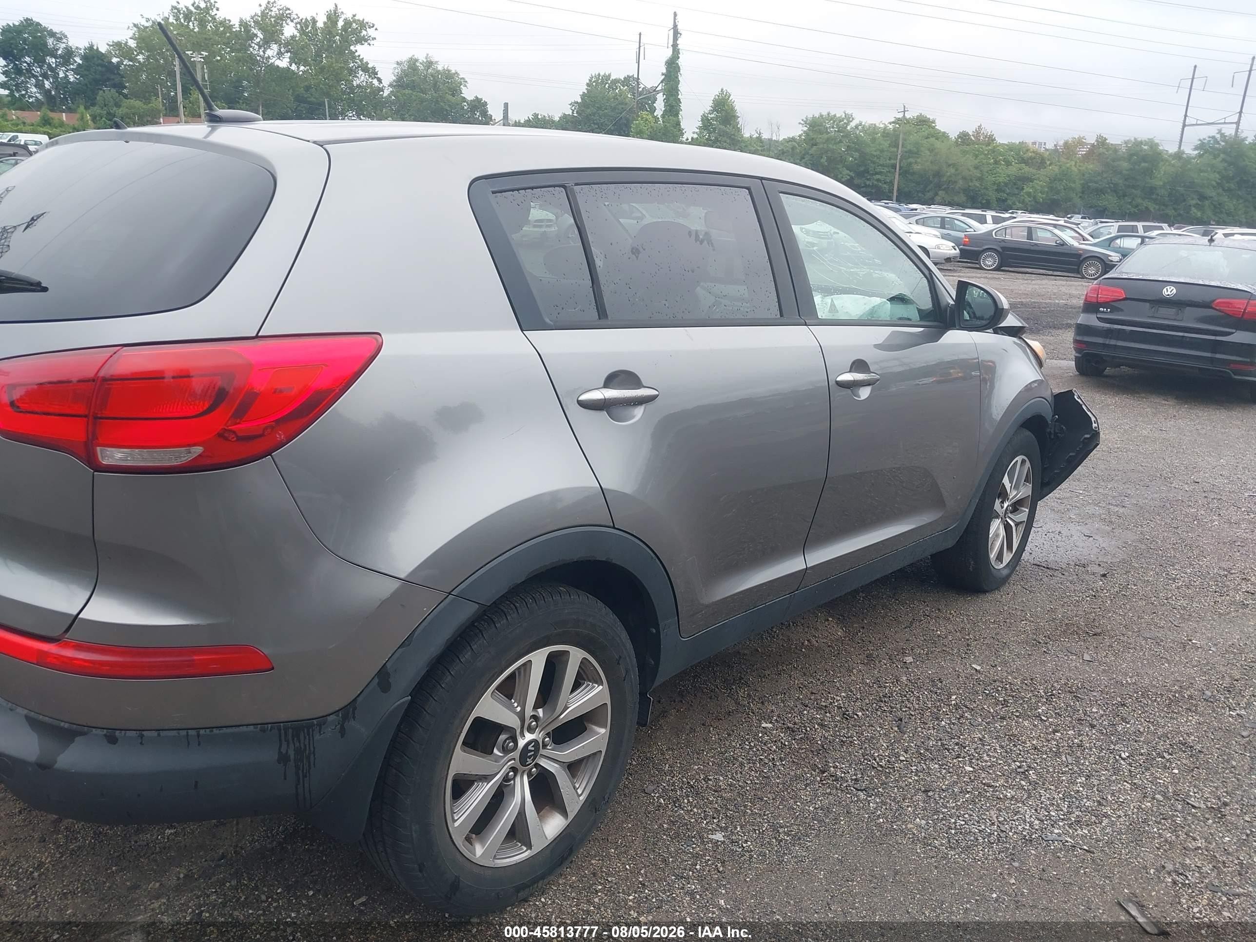 2015 Kia Sportage Lx Gray vin: KNDPB3AC7F7791100