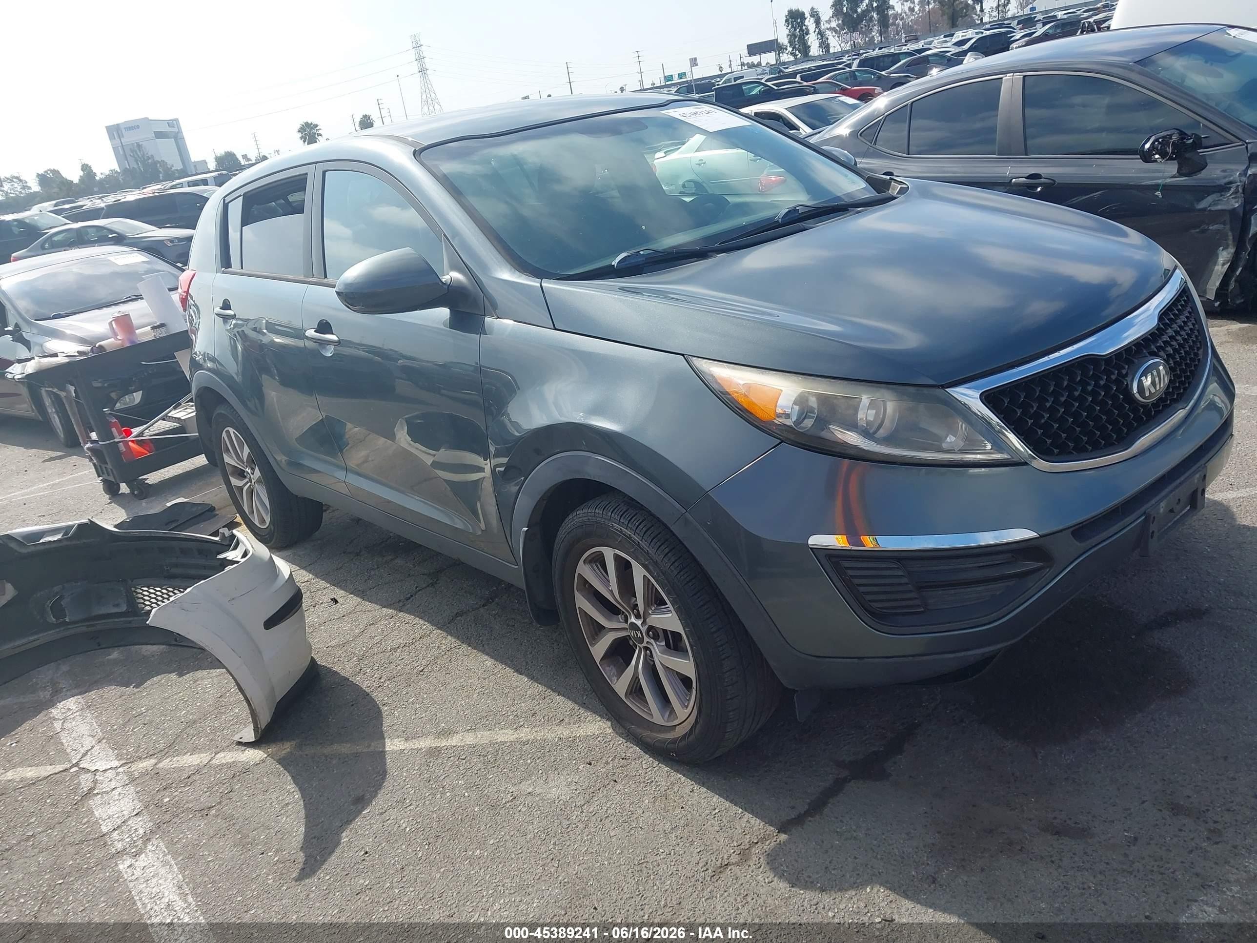 2014 Kia Sportage Lx Blue vin: KNDPB3AC8E7570166