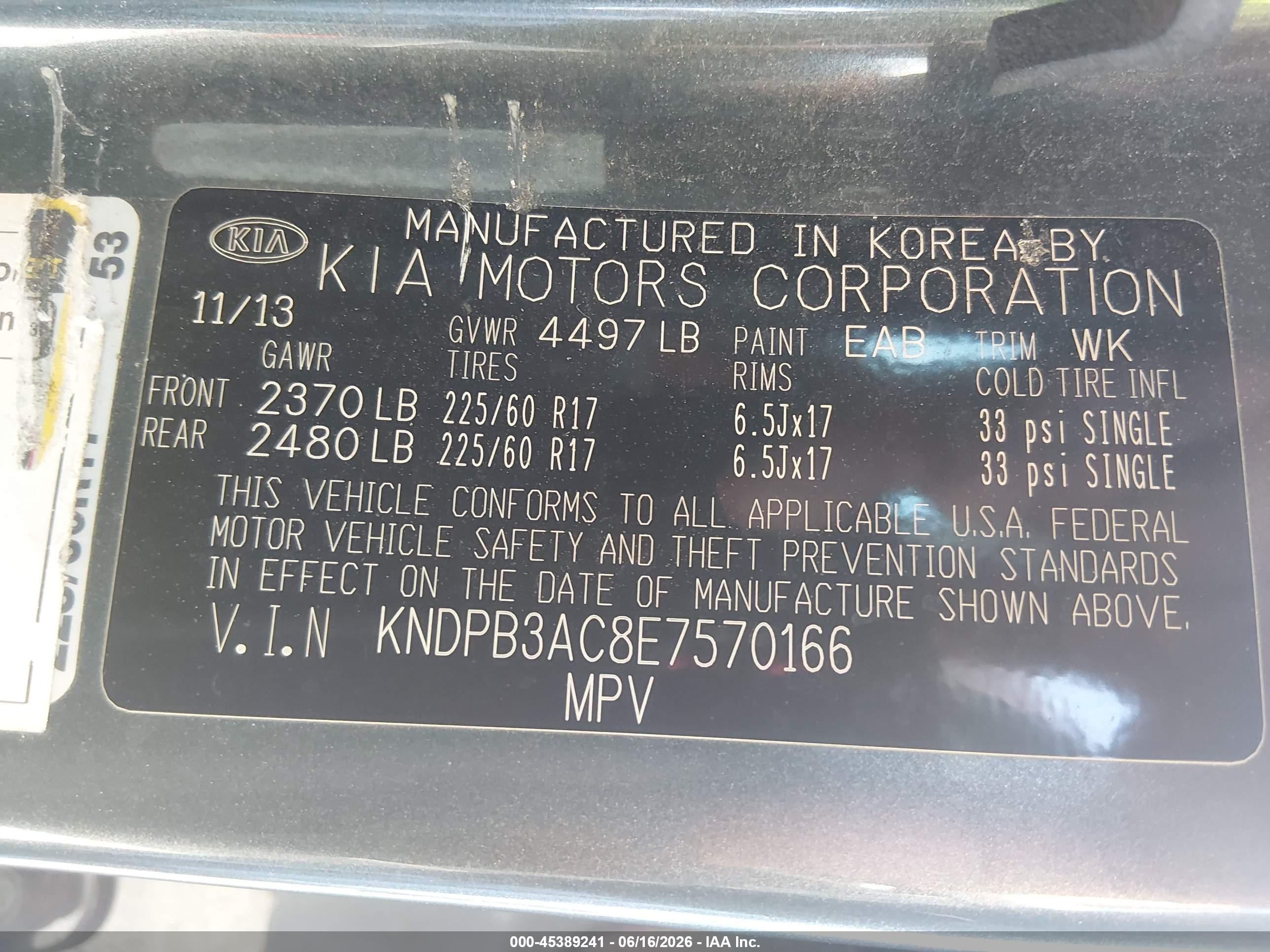 2014 Kia Sportage Lx Blue vin: KNDPB3AC8E7570166