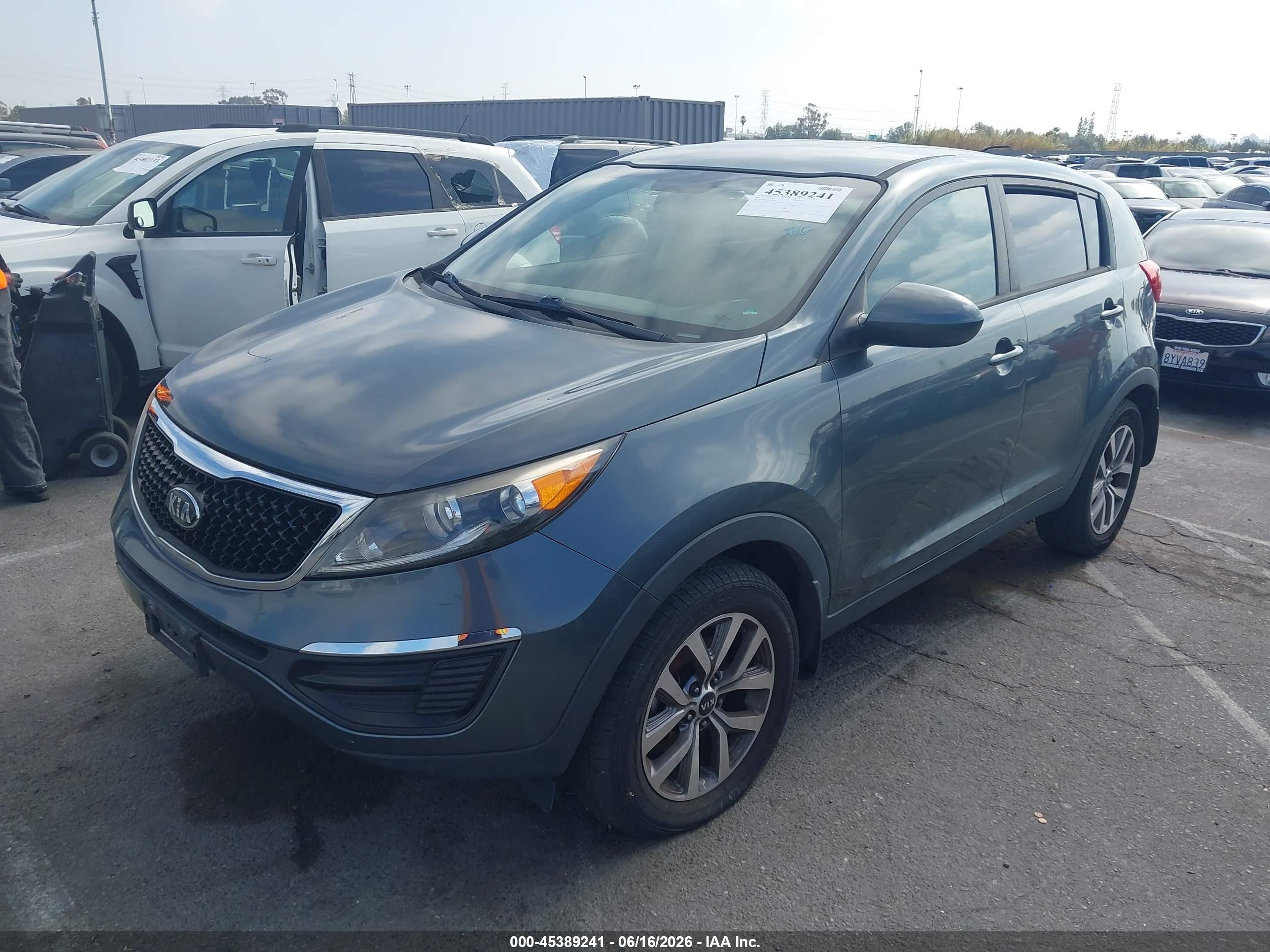 2014 Kia Sportage Lx Blue vin: KNDPB3AC8E7570166