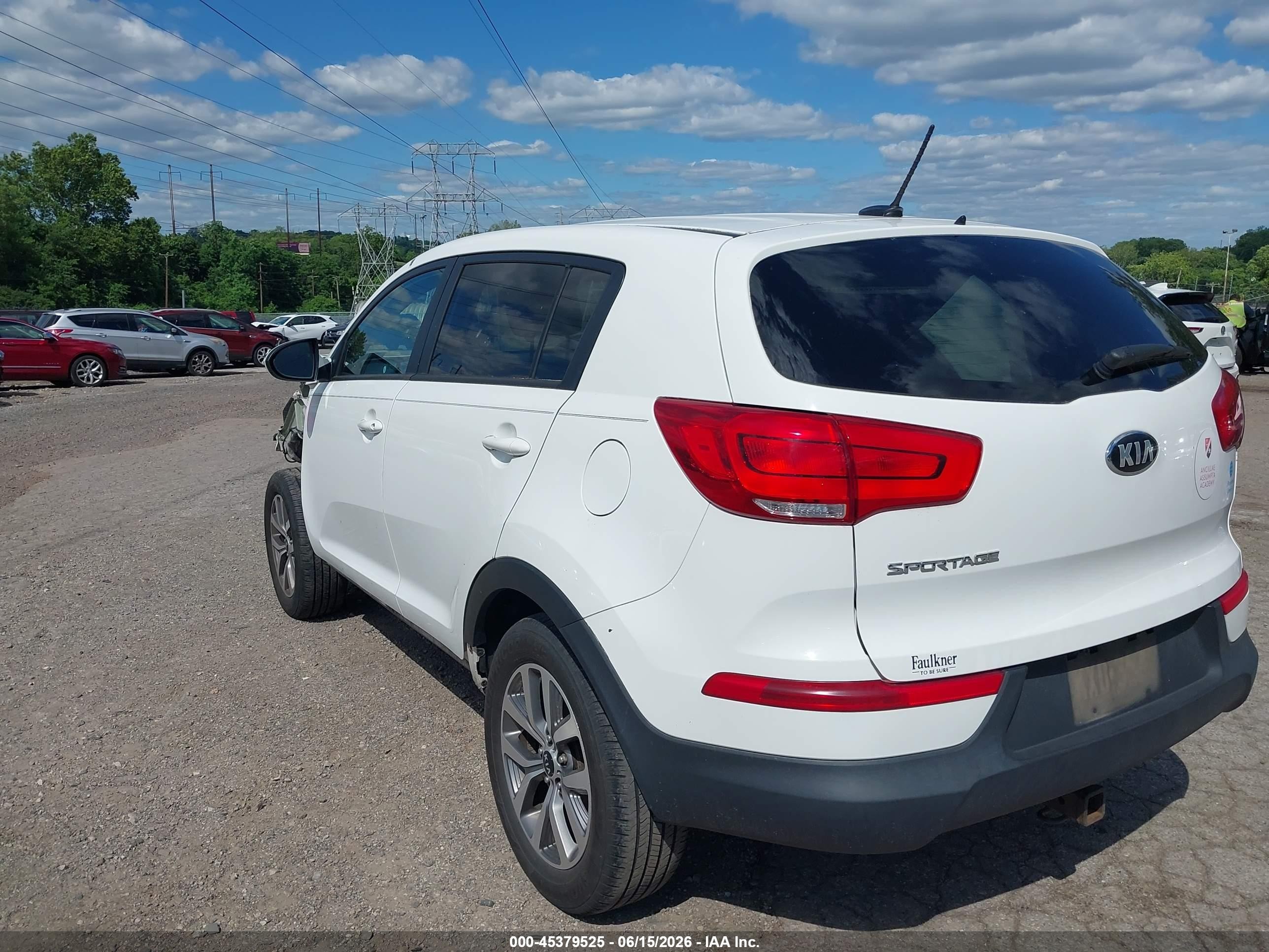2014 Kia Sportage Lx White vin: KNDPB3AC8E7577733
