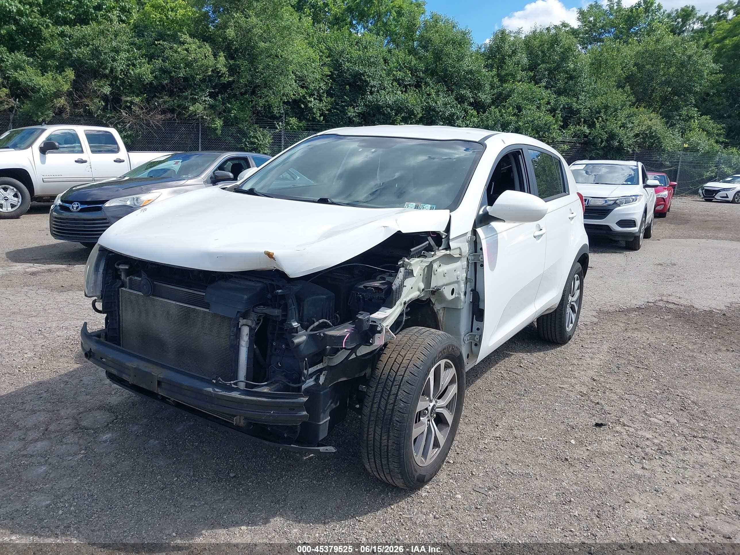 2014 Kia Sportage Lx White vin: KNDPB3AC8E7577733