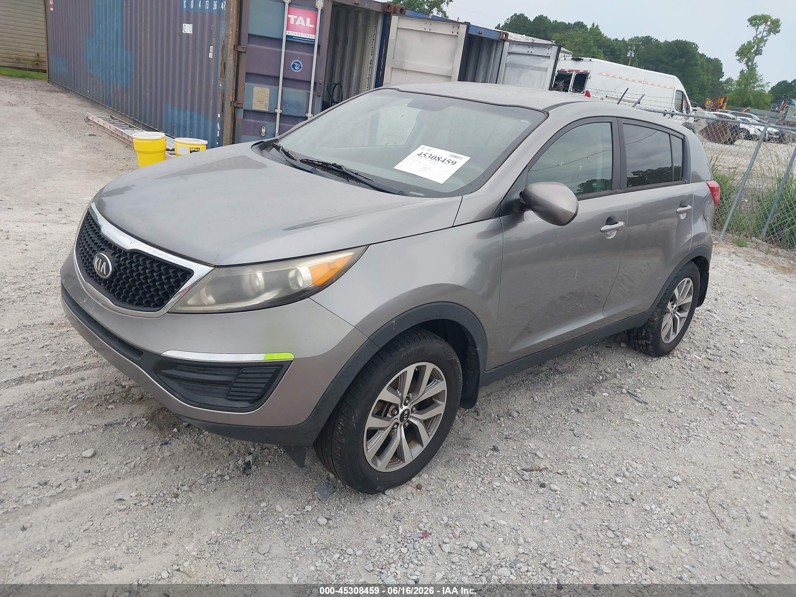 2014 Kia Sportage Lx Gray vin: KNDPB3AC8E7588604
