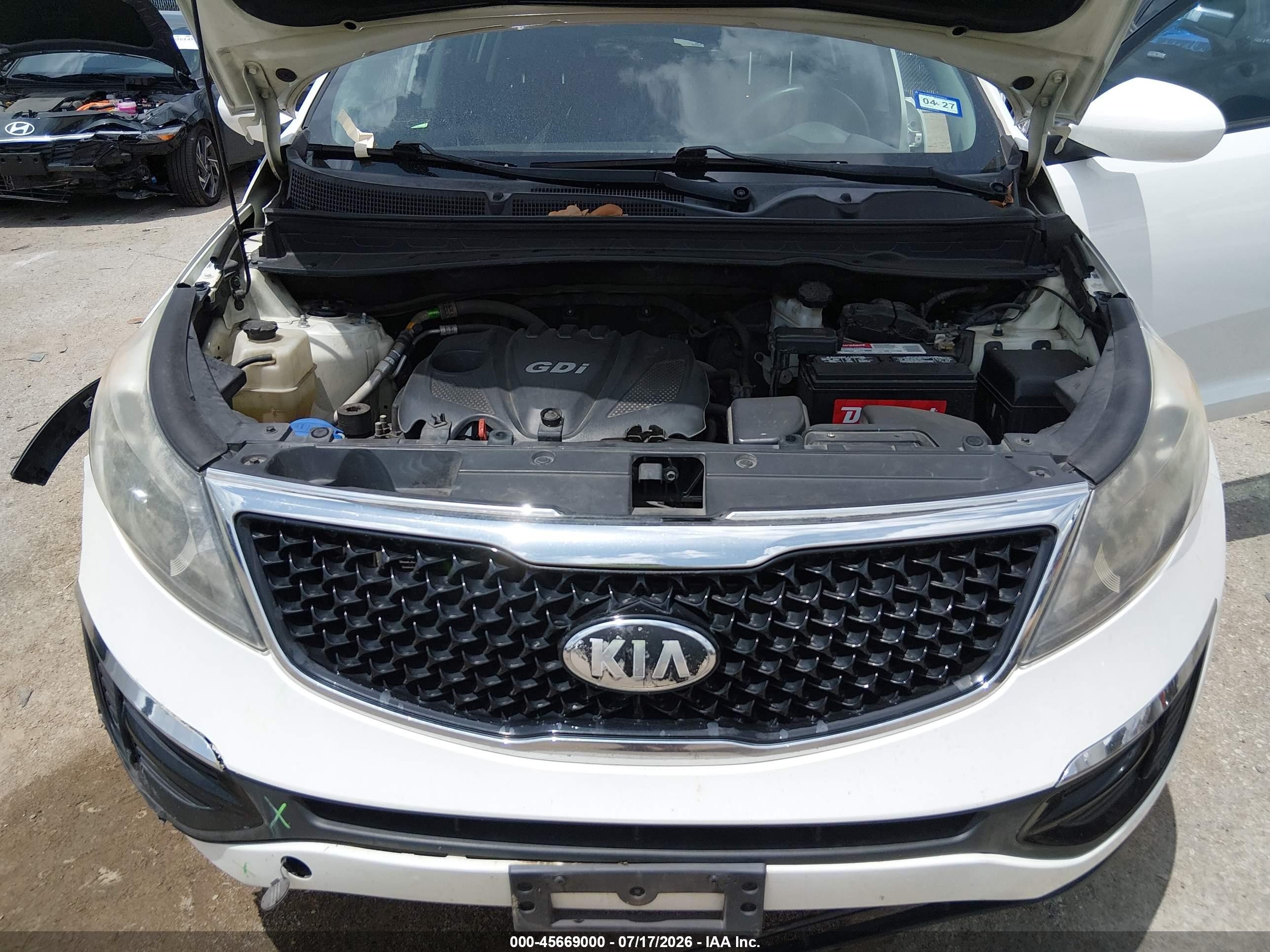 2014 Kia Sportage Lx White vin: KNDPB3AC8E7593706