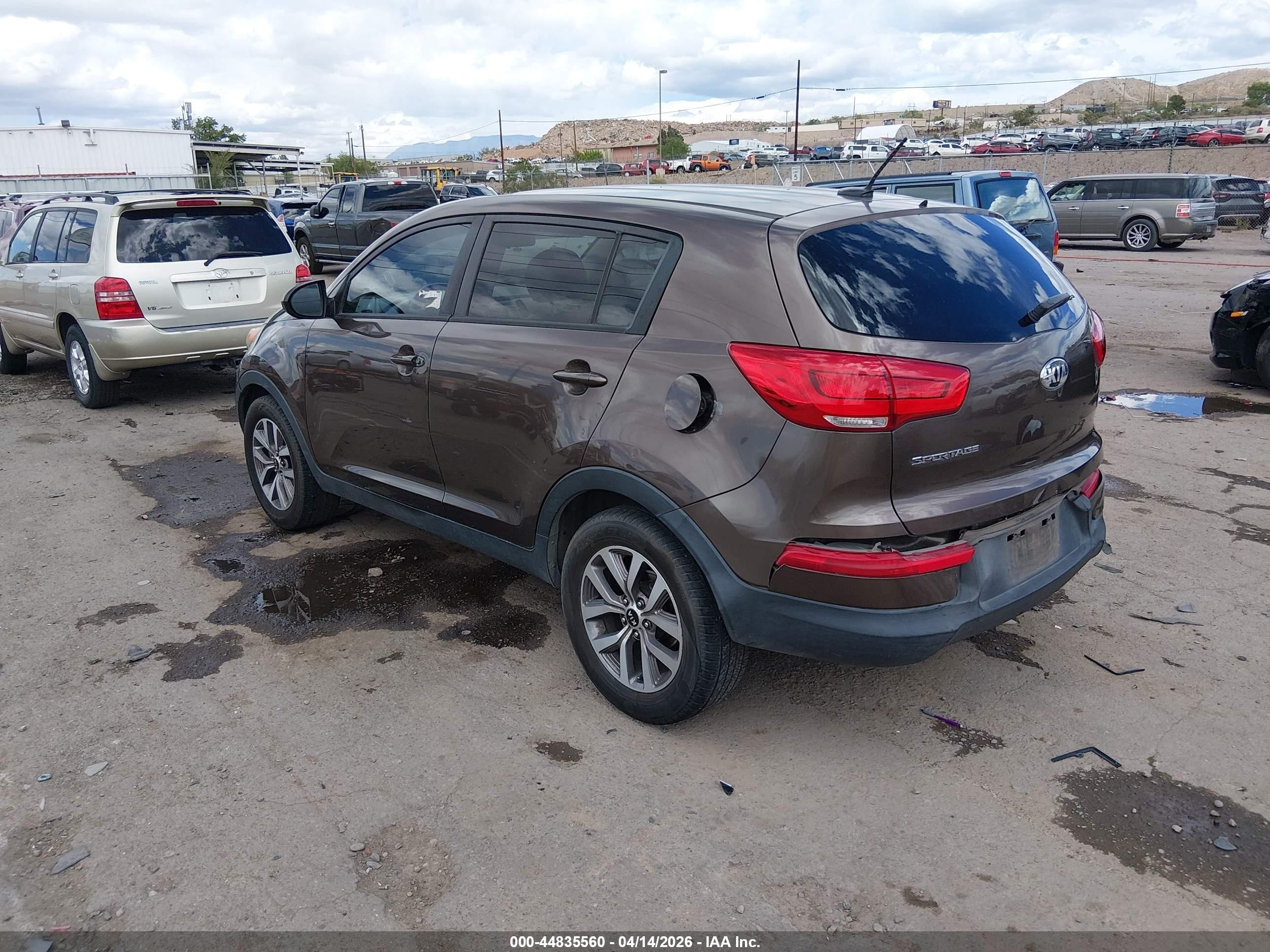 2014 Kia Sportage Lx Brown vin: KNDPB3AC8E7606616