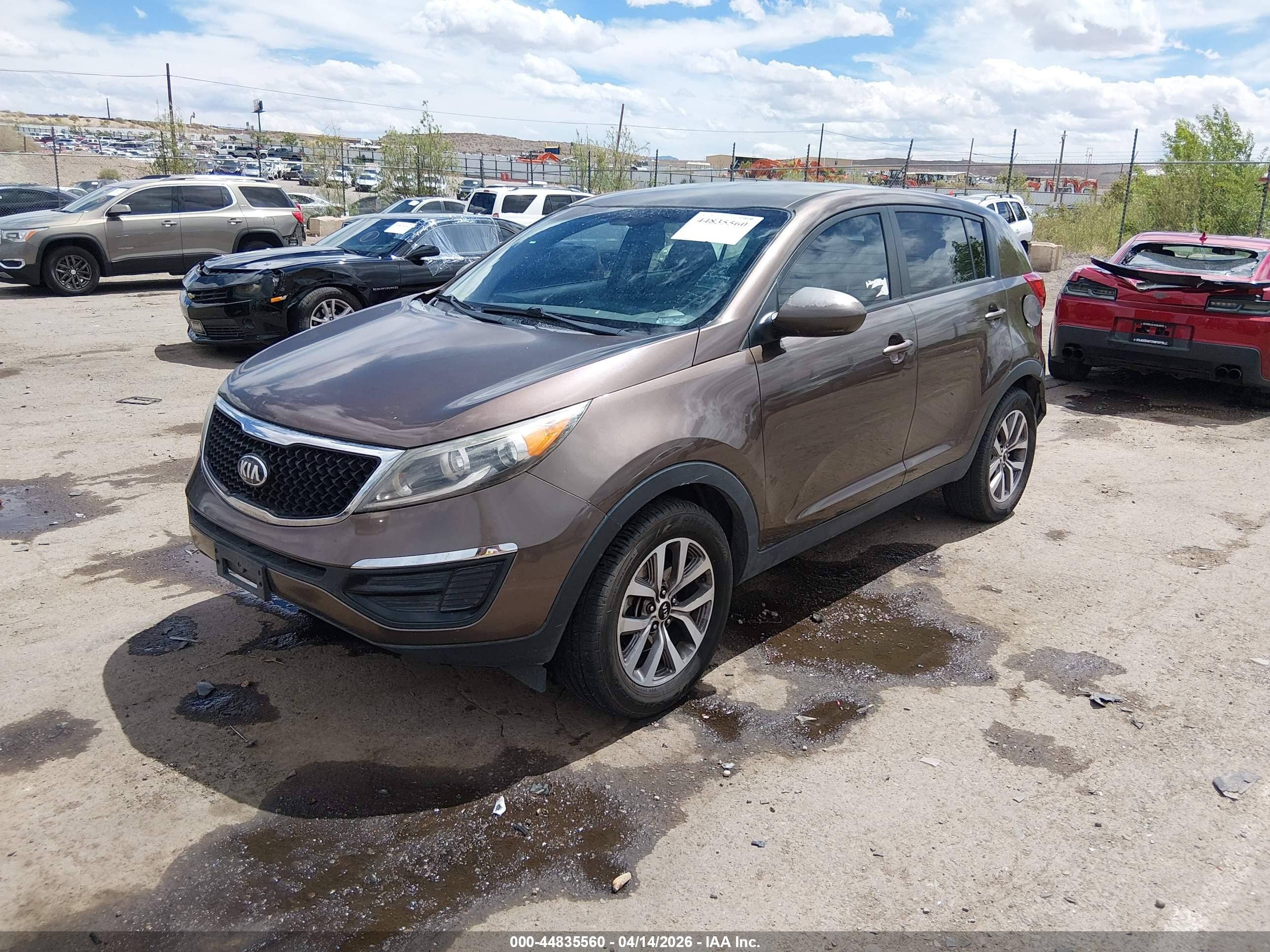2014 Kia Sportage Lx Brown vin: KNDPB3AC8E7606616