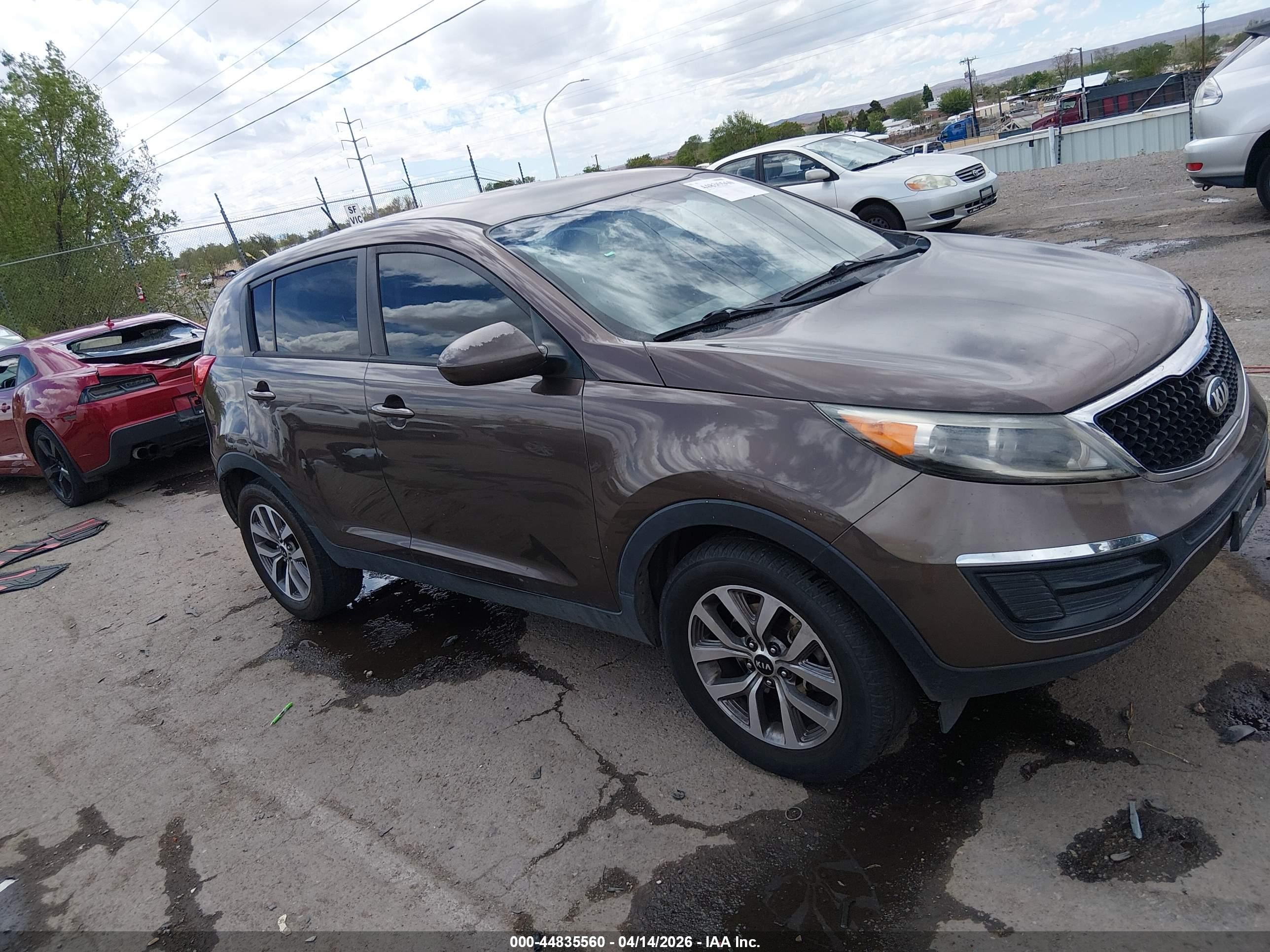2014 Kia Sportage Lx Brown vin: KNDPB3AC8E7606616