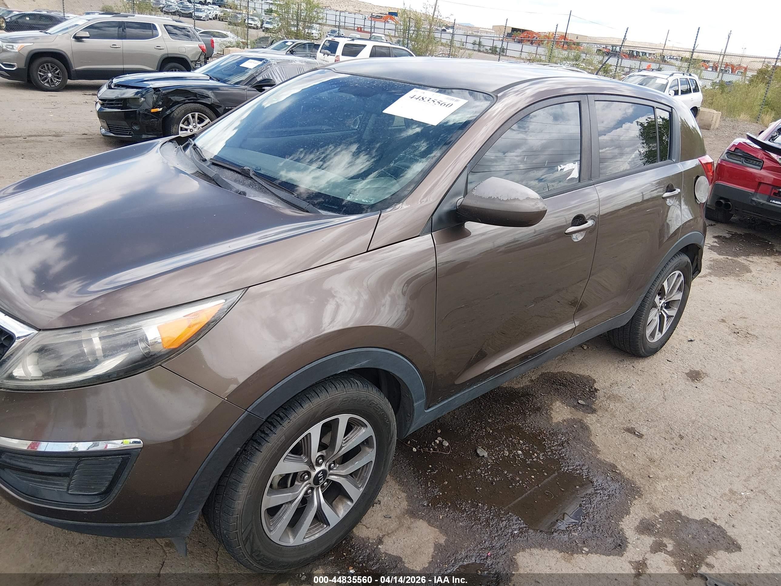 2014 Kia Sportage Lx Brown vin: KNDPB3AC8E7606616