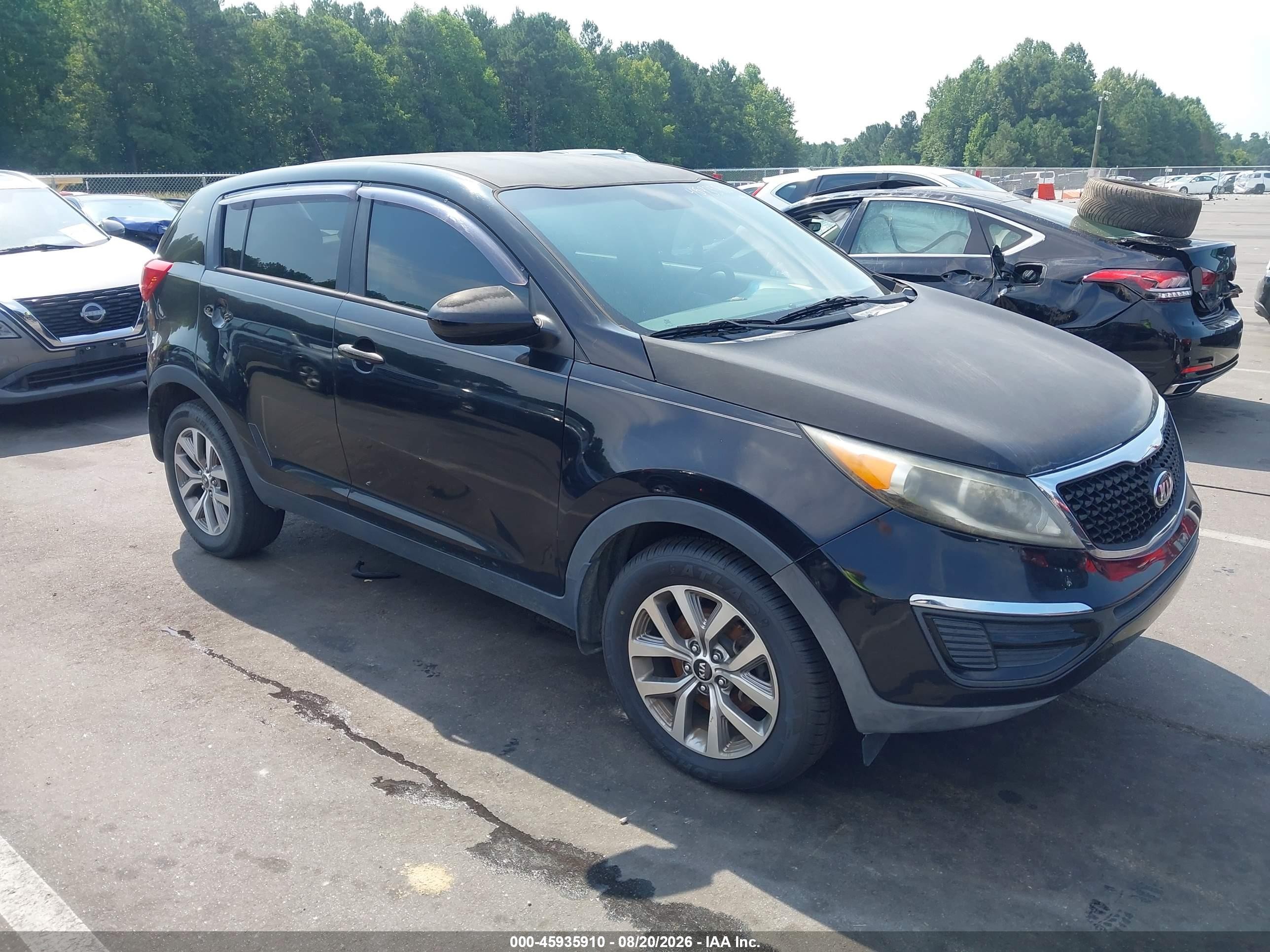 2015 Kia Sportage Lx Black vin: KNDPB3AC8F7734663