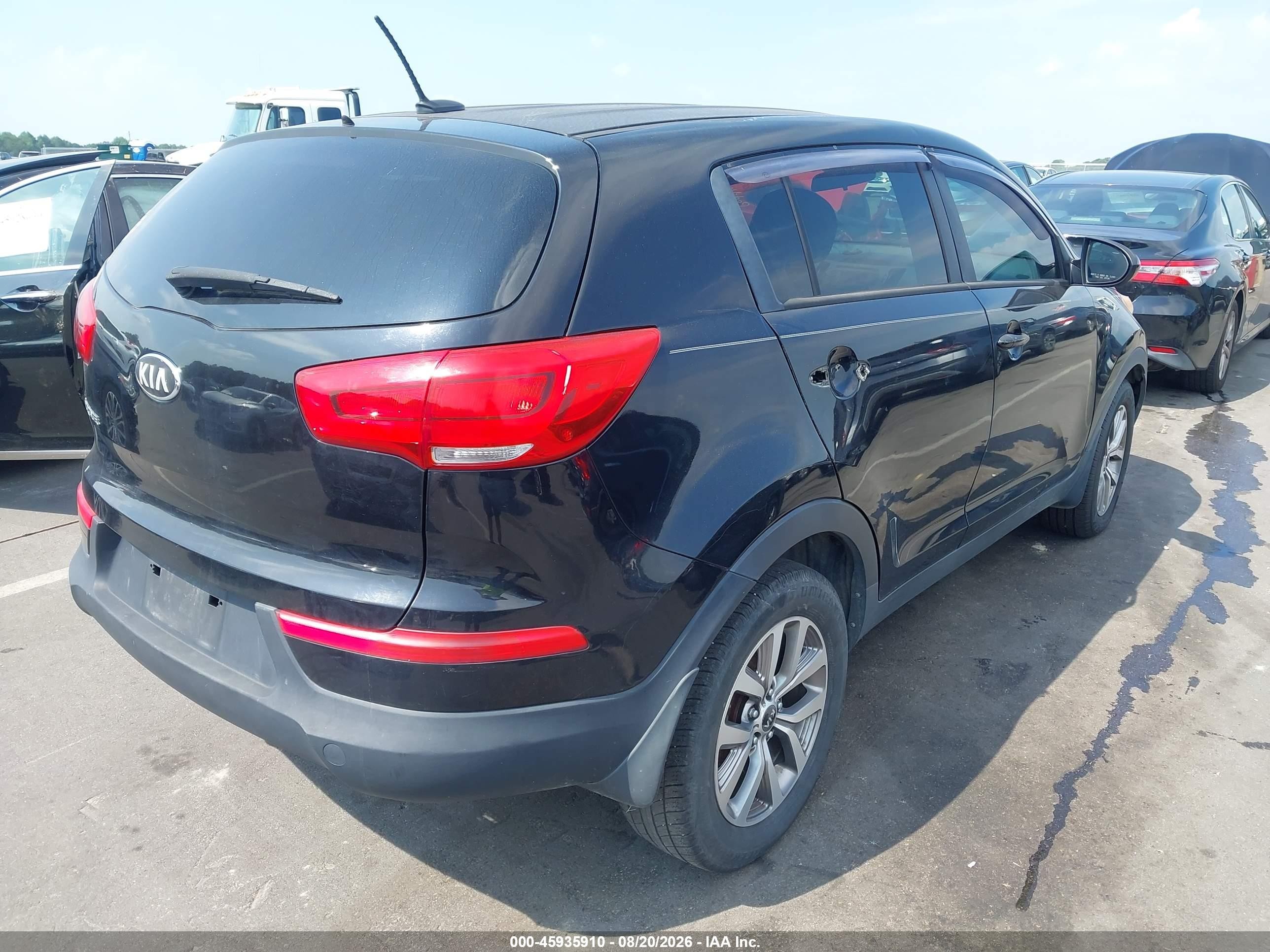 2015 Kia Sportage Lx Black vin: KNDPB3AC8F7734663