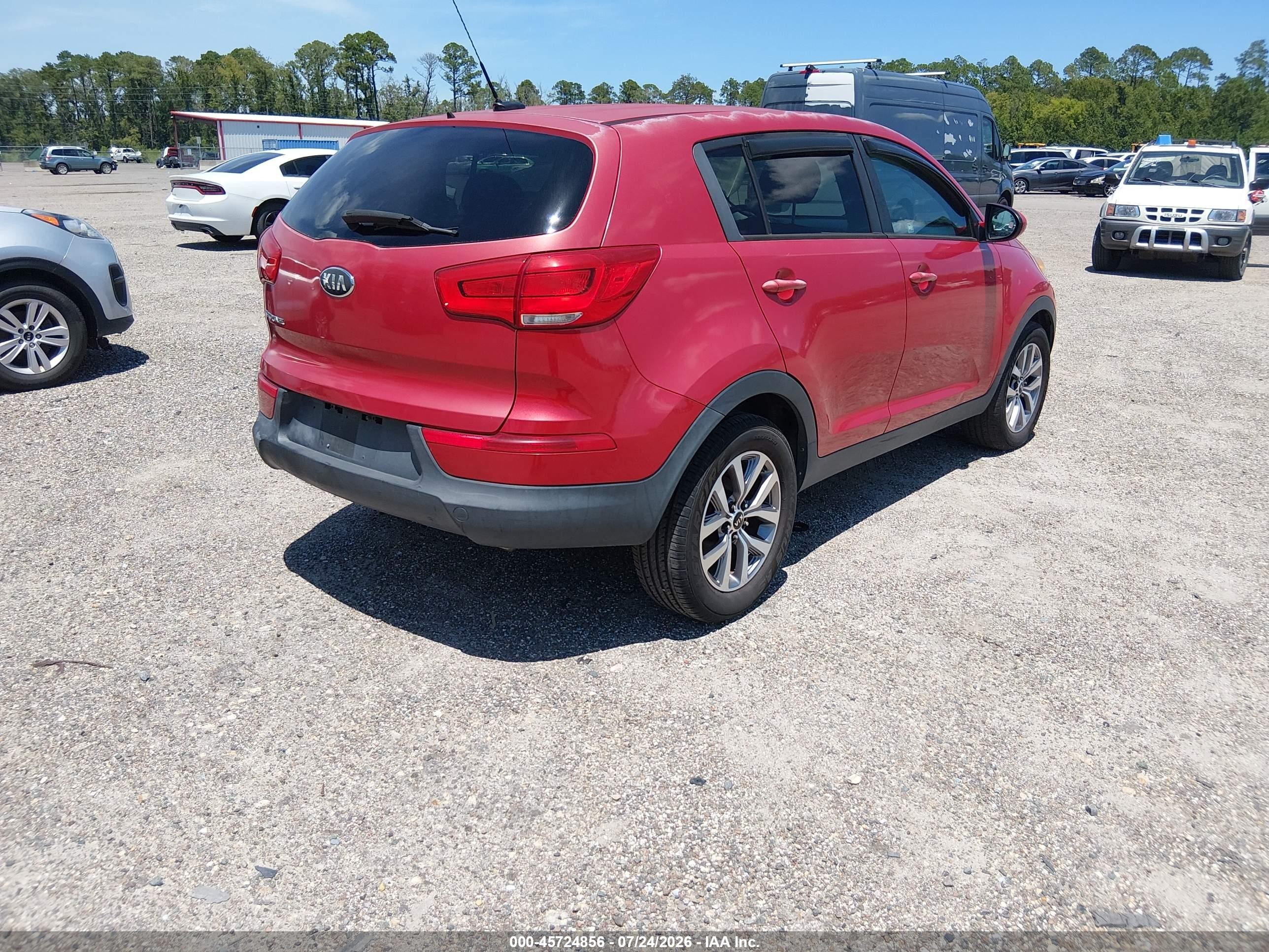 2015 Kia Sportage Lx Red vin: KNDPB3AC8F7763242