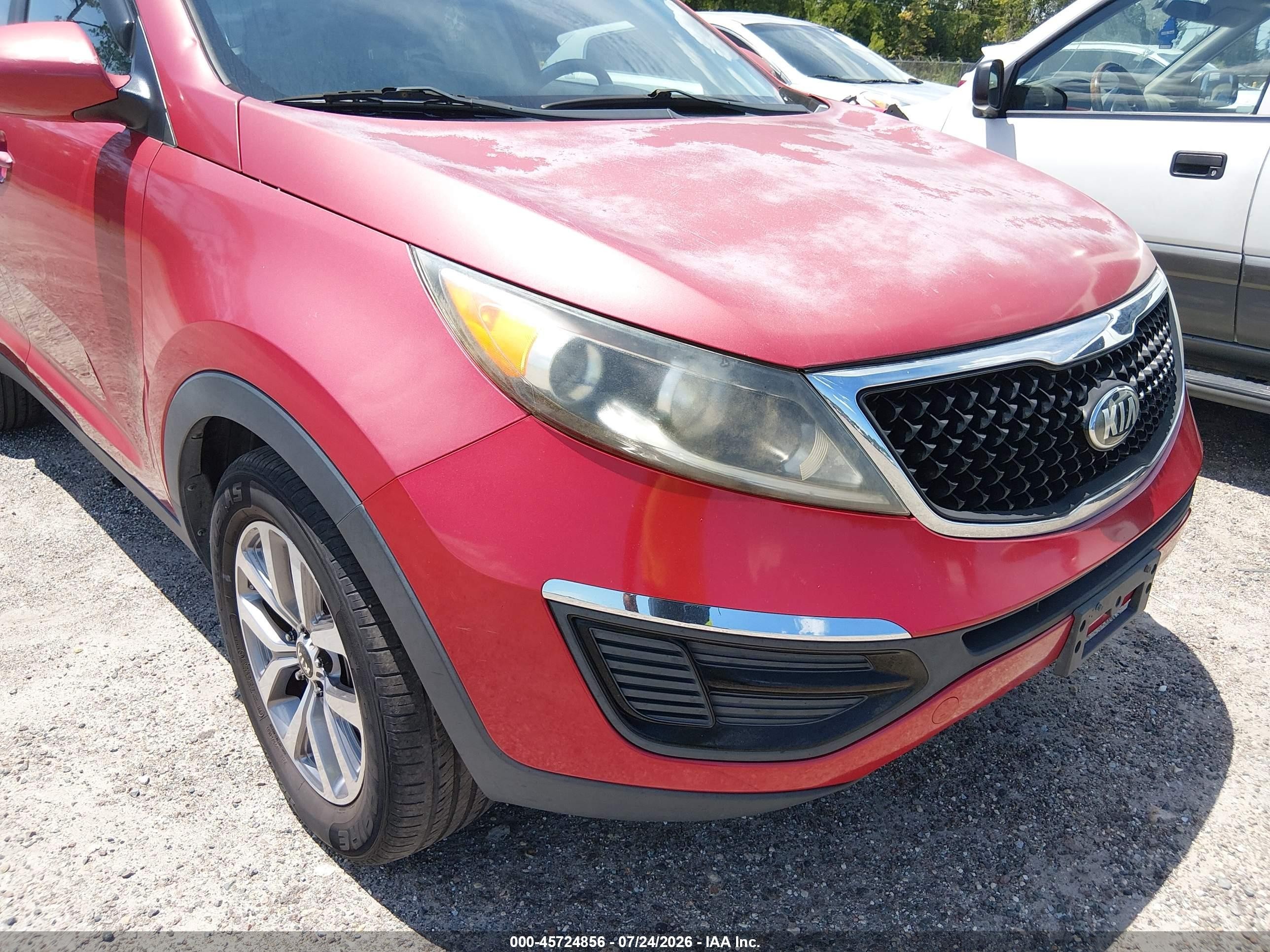 2015 Kia Sportage Lx Red vin: KNDPB3AC8F7763242