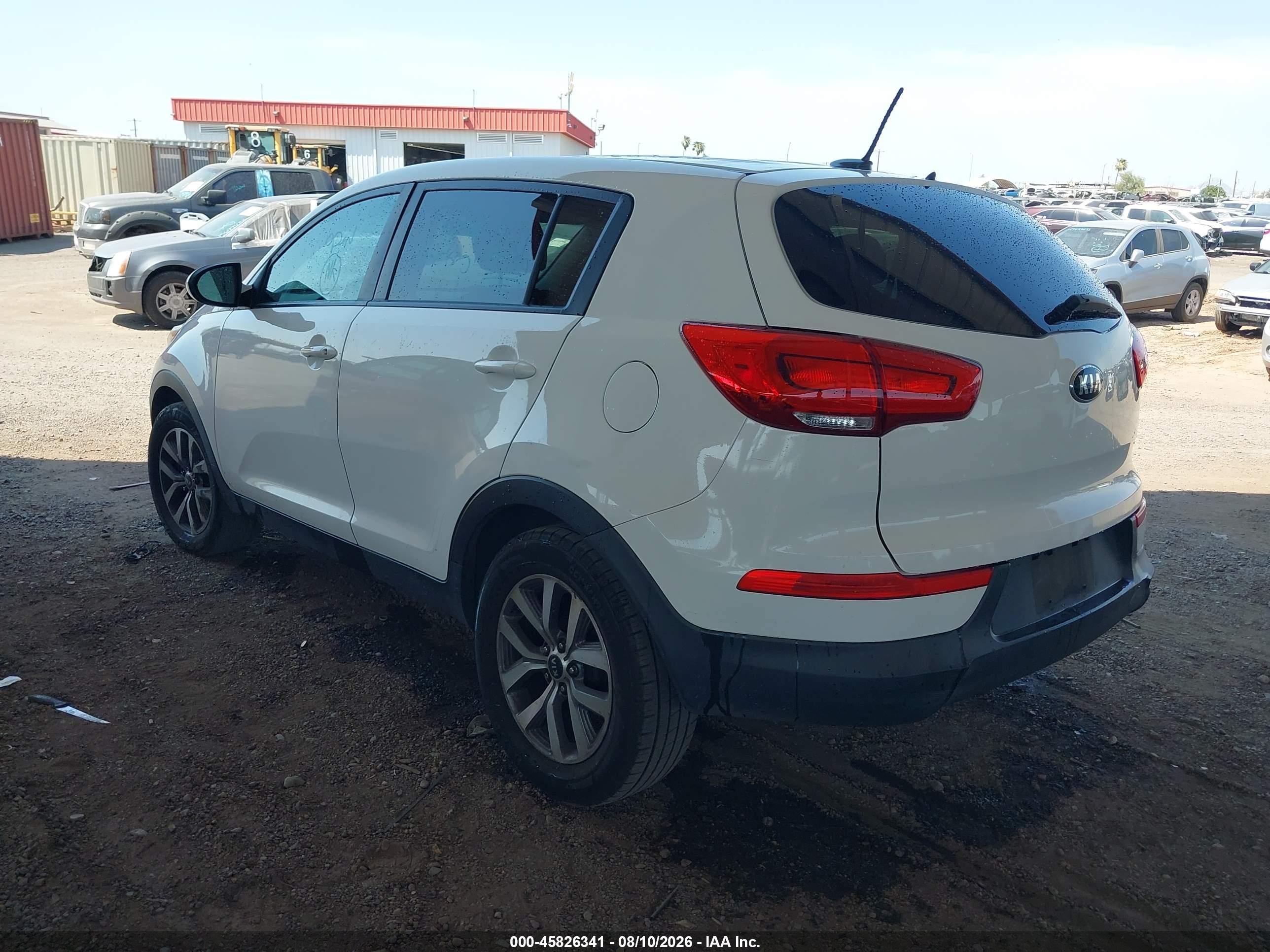 2015 Kia Sportage Lx White vin: KNDPB3AC8F7781014