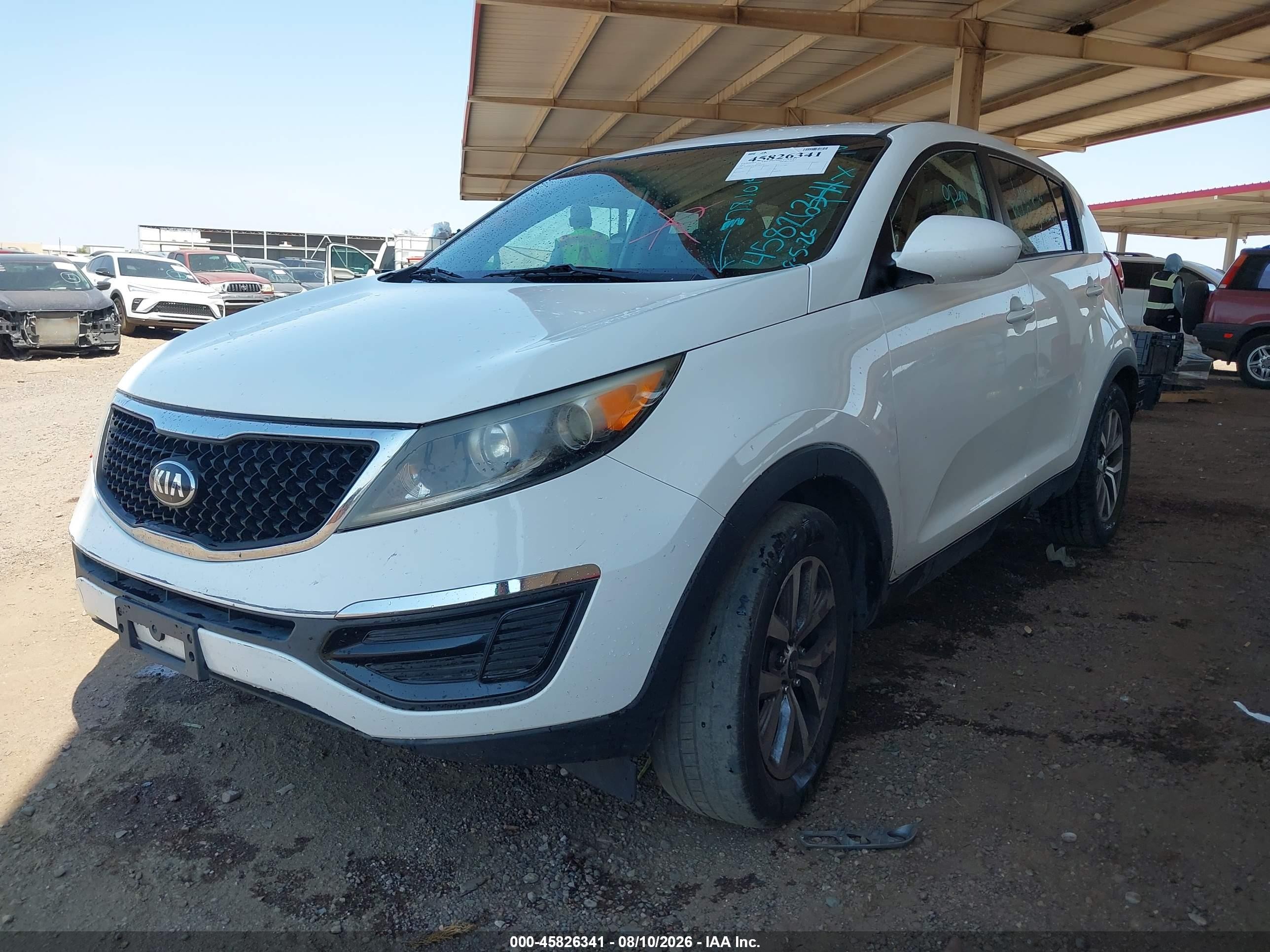 2015 Kia Sportage Lx White vin: KNDPB3AC8F7781014