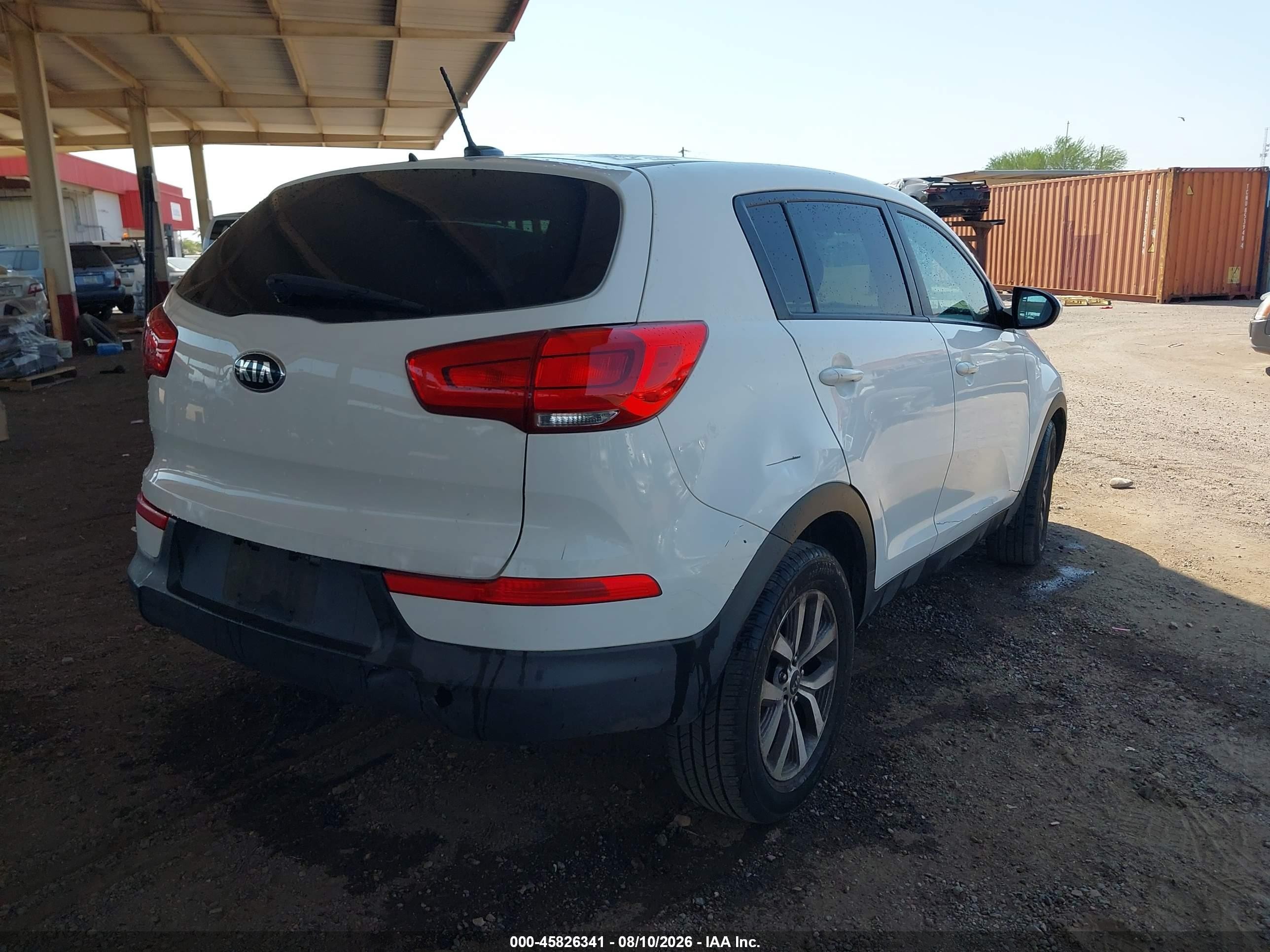 2015 Kia Sportage Lx White vin: KNDPB3AC8F7781014