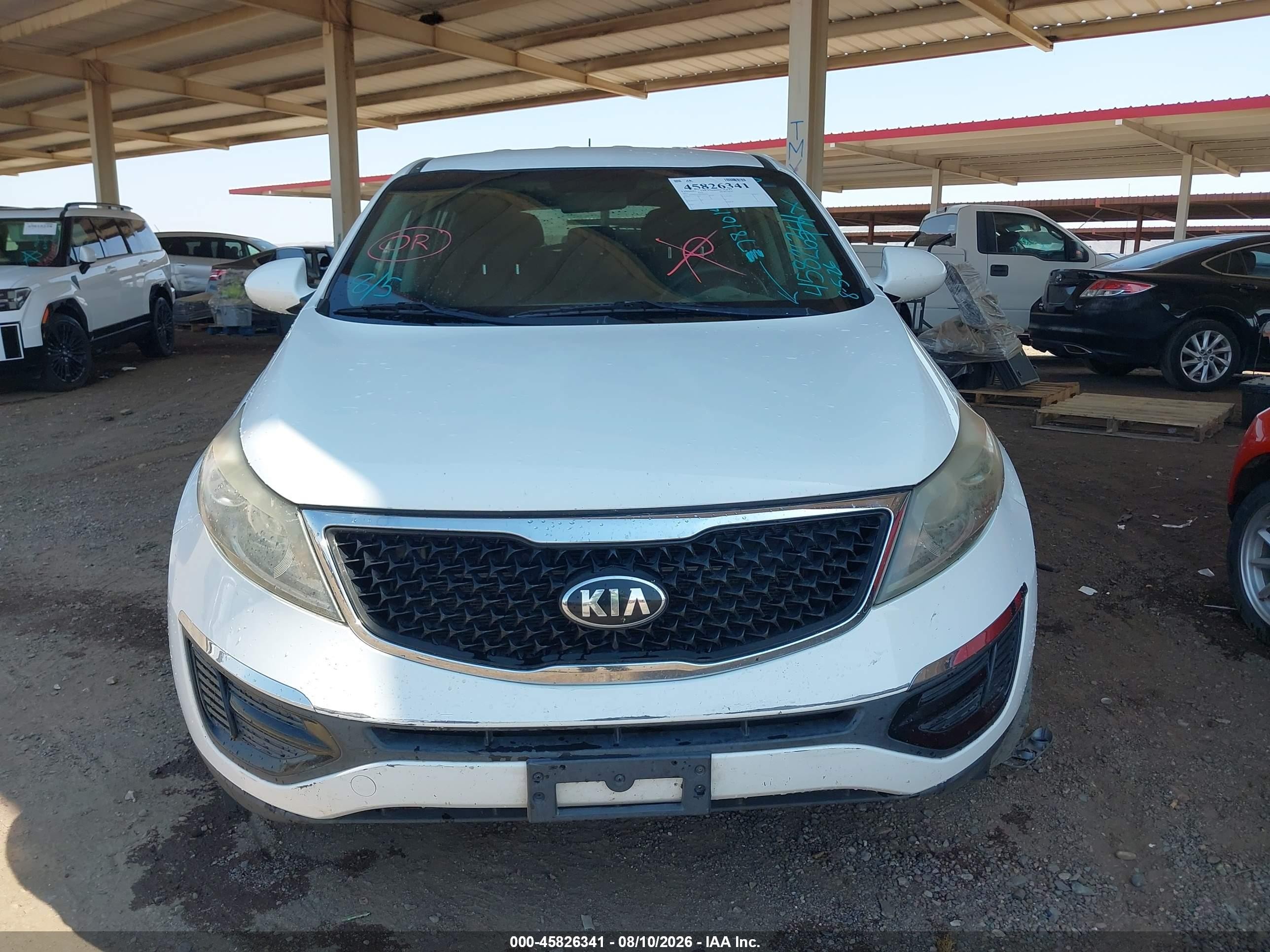 2015 Kia Sportage Lx White vin: KNDPB3AC8F7781014