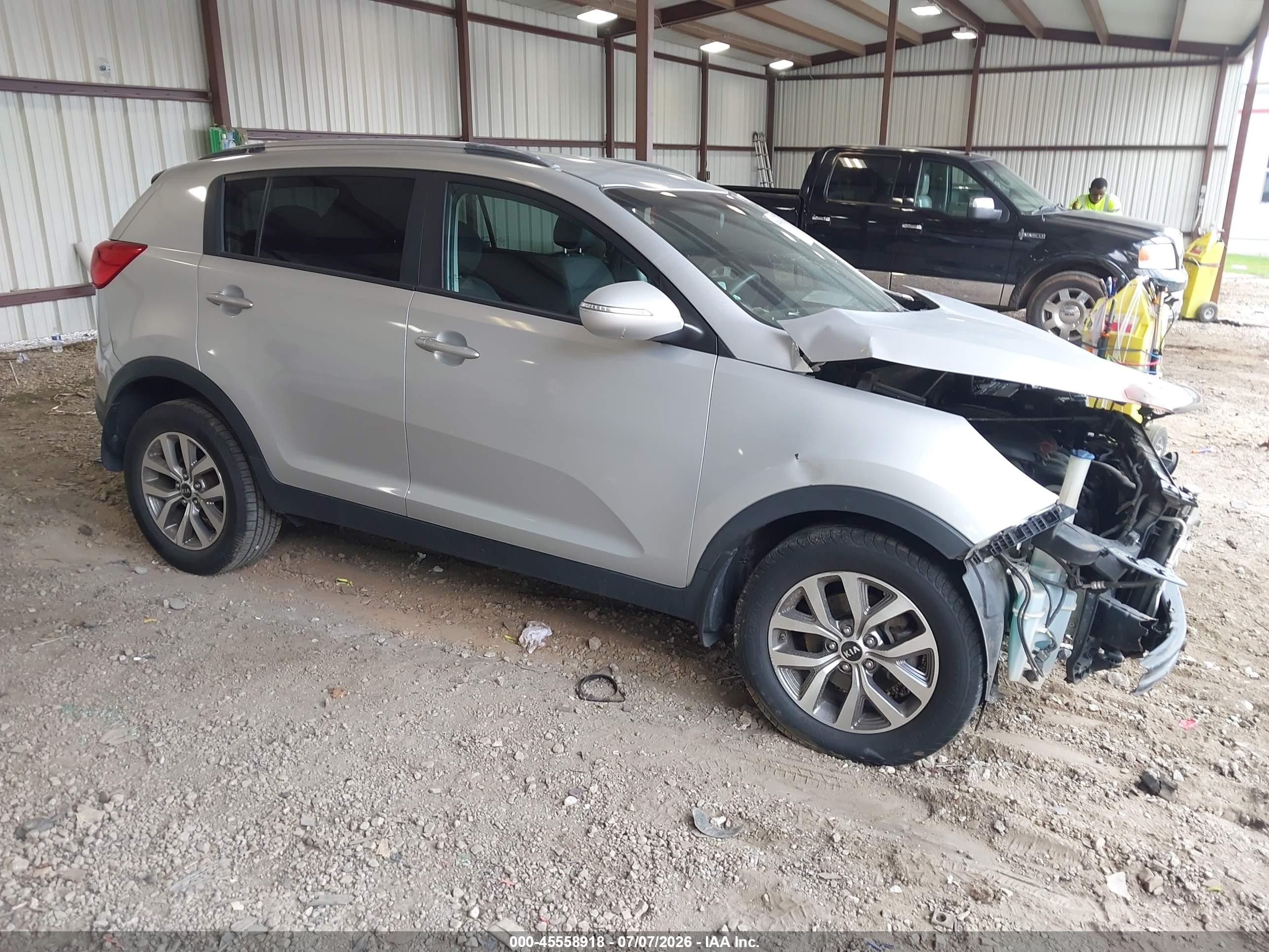 2014 Kia Sportage Lx Gray vin: KNDPB3AC9E7605359