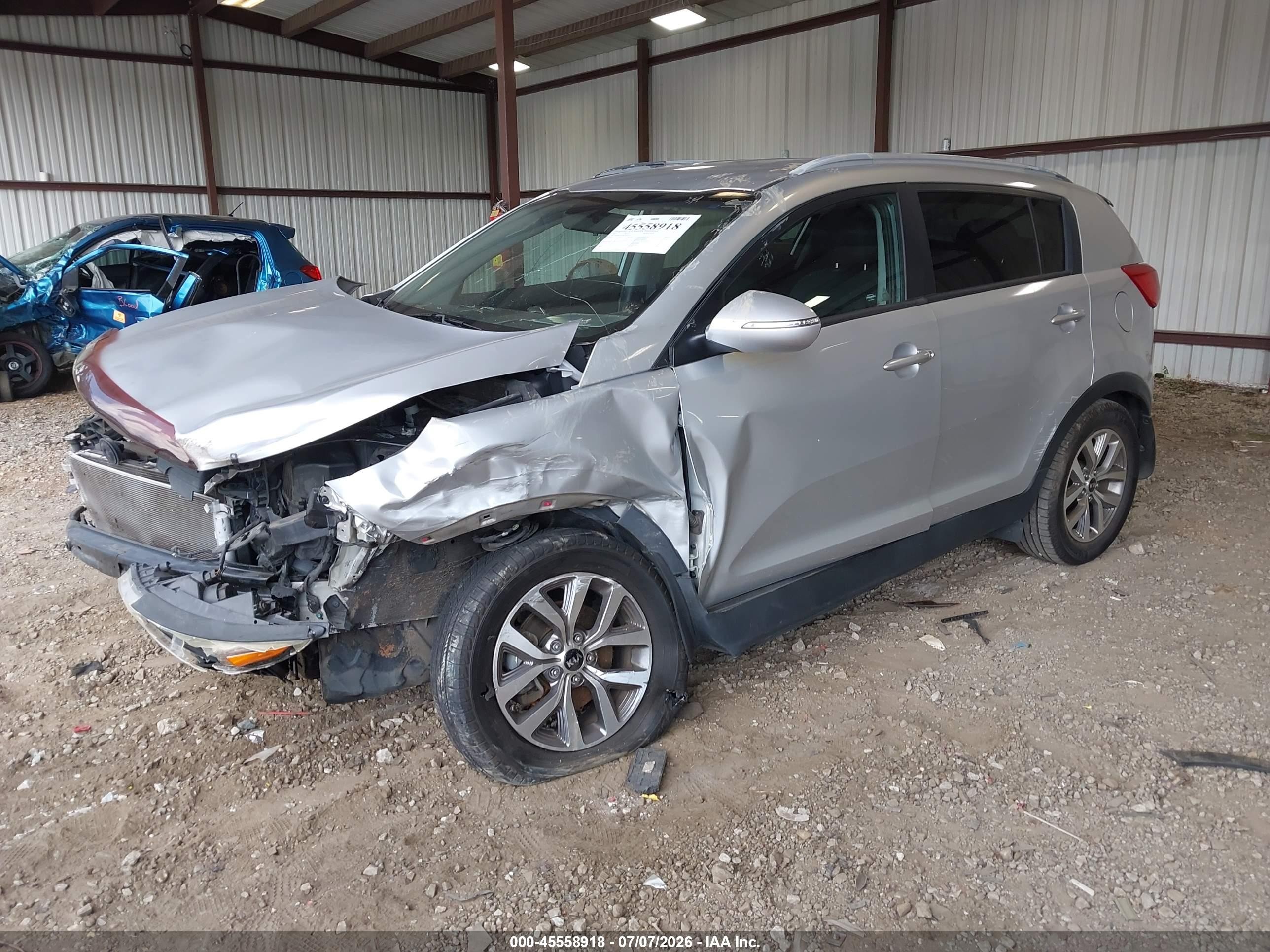 2014 Kia Sportage Lx Gray vin: KNDPB3AC9E7605359