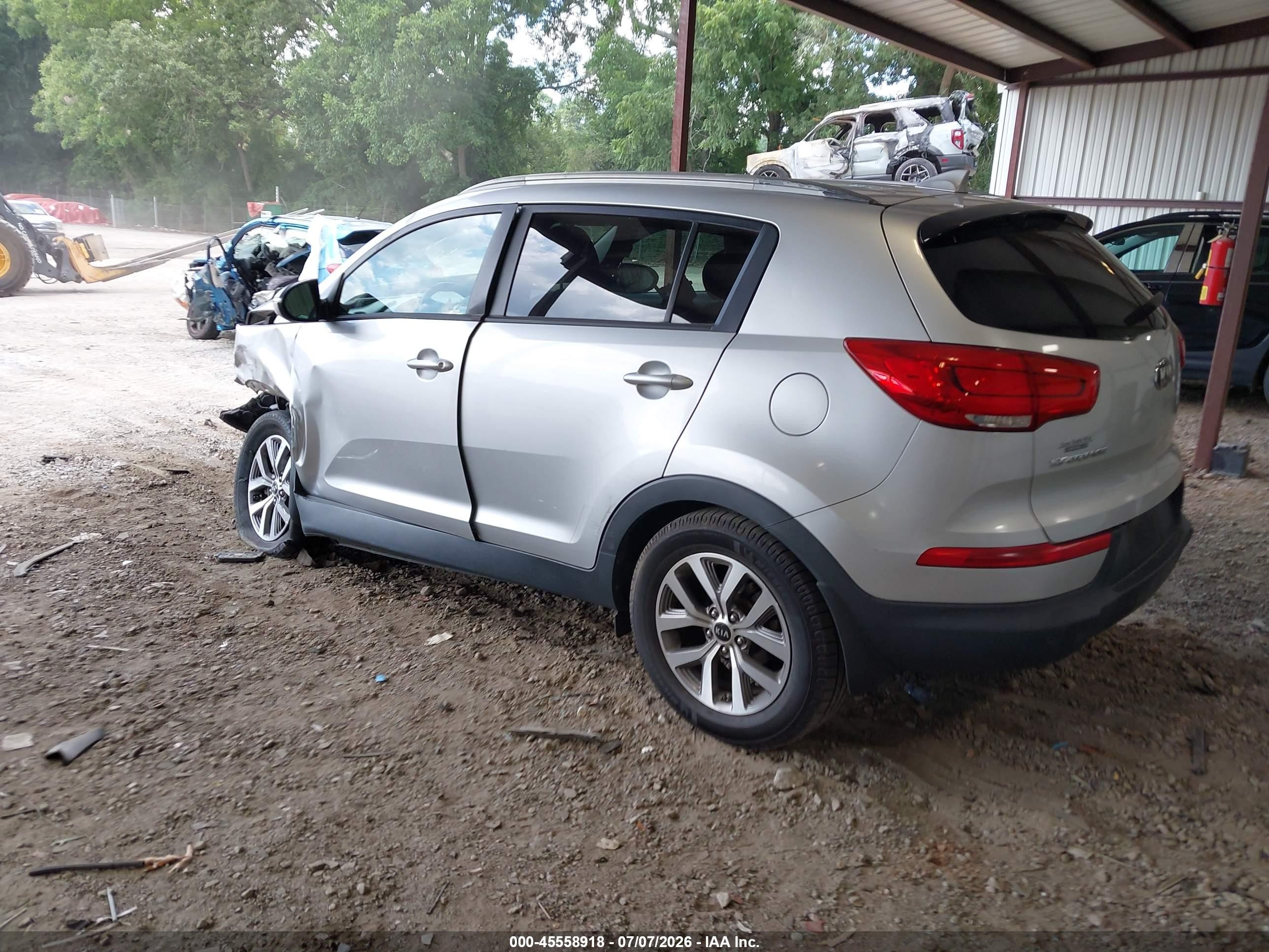 2014 Kia Sportage Lx Gray vin: KNDPB3AC9E7605359