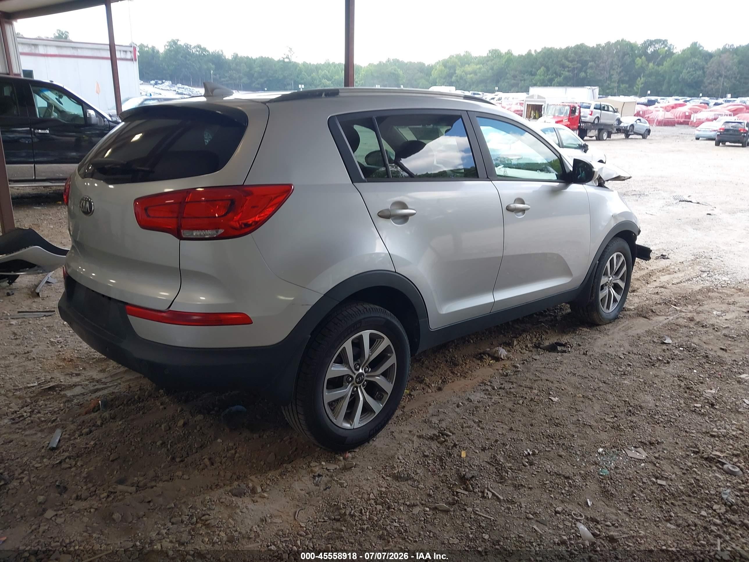 2014 Kia Sportage Lx Gray vin: KNDPB3AC9E7605359
