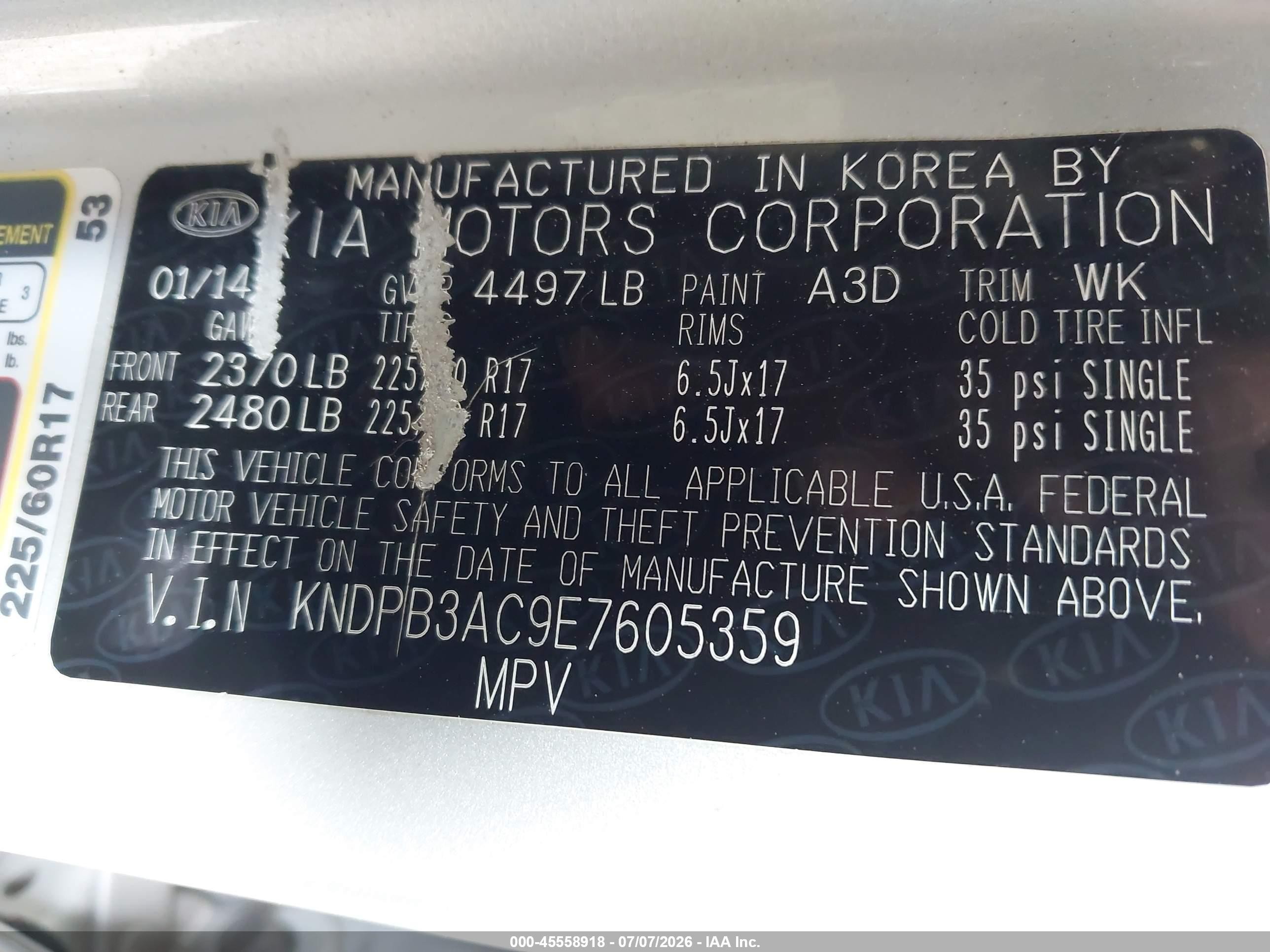 2014 Kia Sportage Lx Gray vin: KNDPB3AC9E7605359