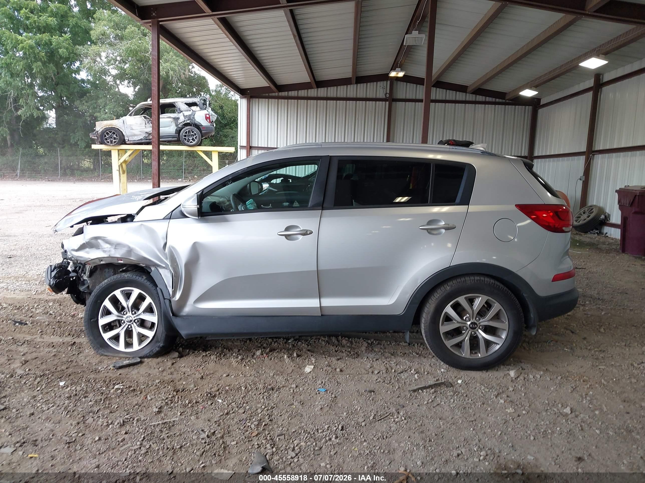2014 Kia Sportage Lx Gray vin: KNDPB3AC9E7605359
