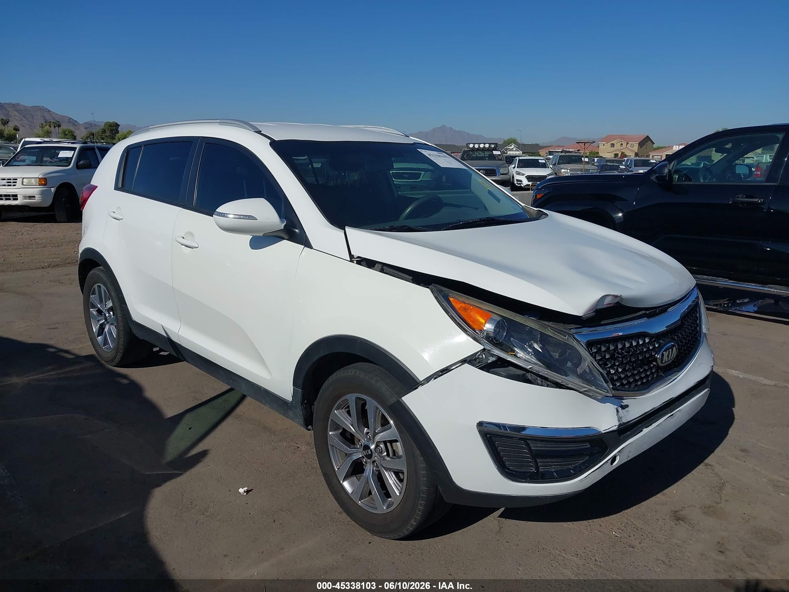 2015 Kia Sportage Lx White vin: KNDPB3AC9F7767249