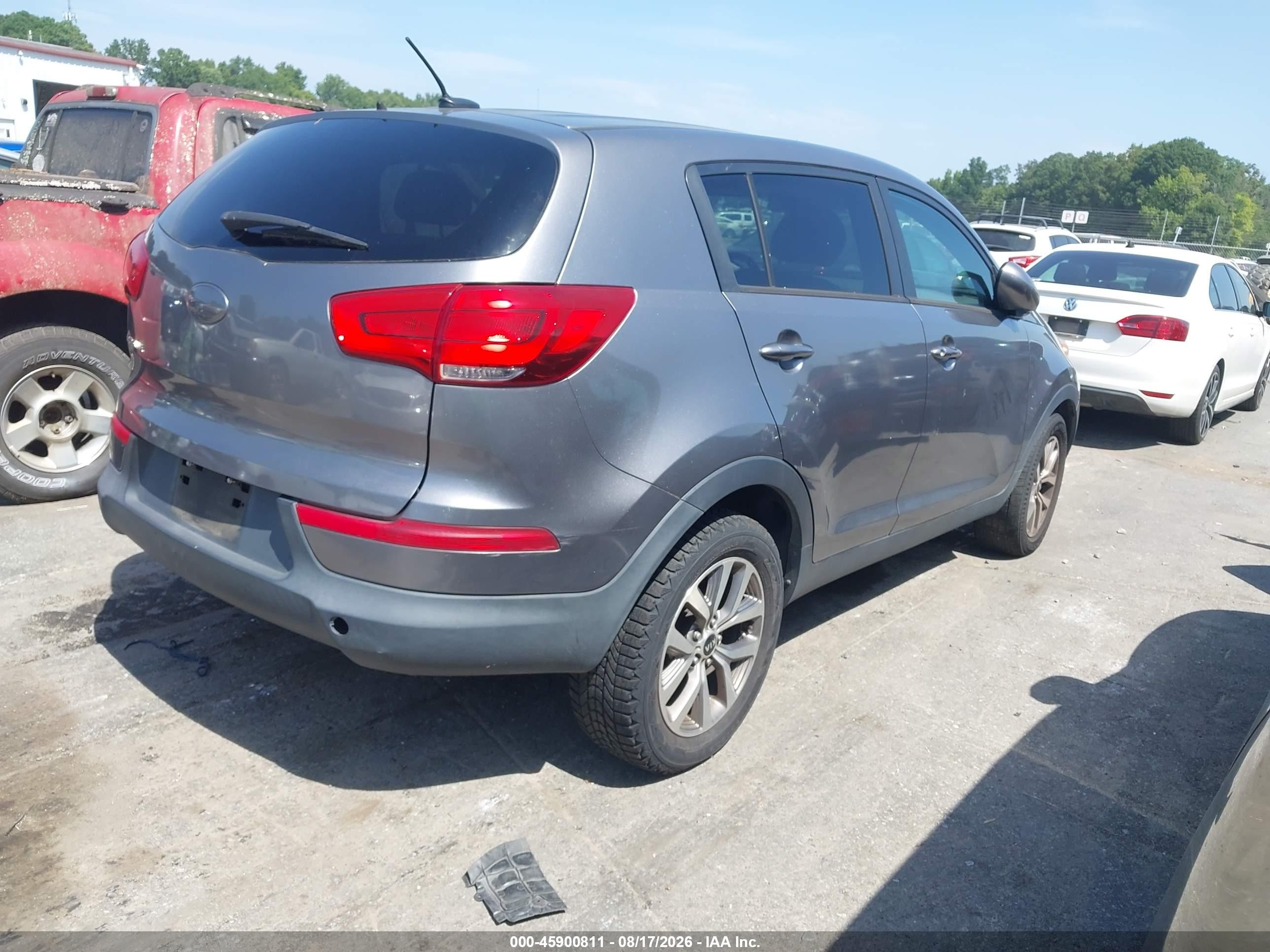 2014 Kia Sportage Lx Gray vin: KNDPB3ACXE7556527