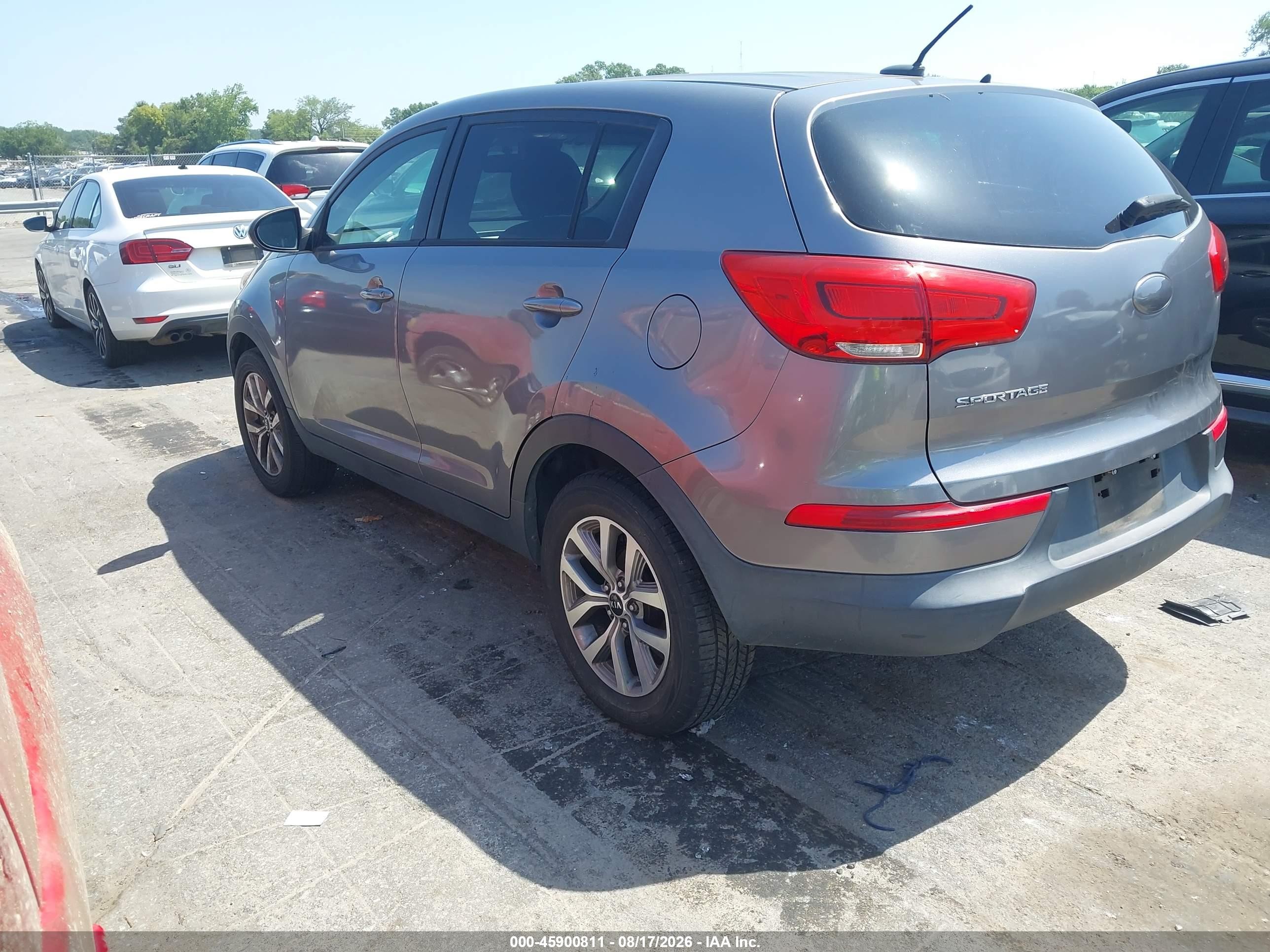 2014 Kia Sportage Lx Gray vin: KNDPB3ACXE7556527