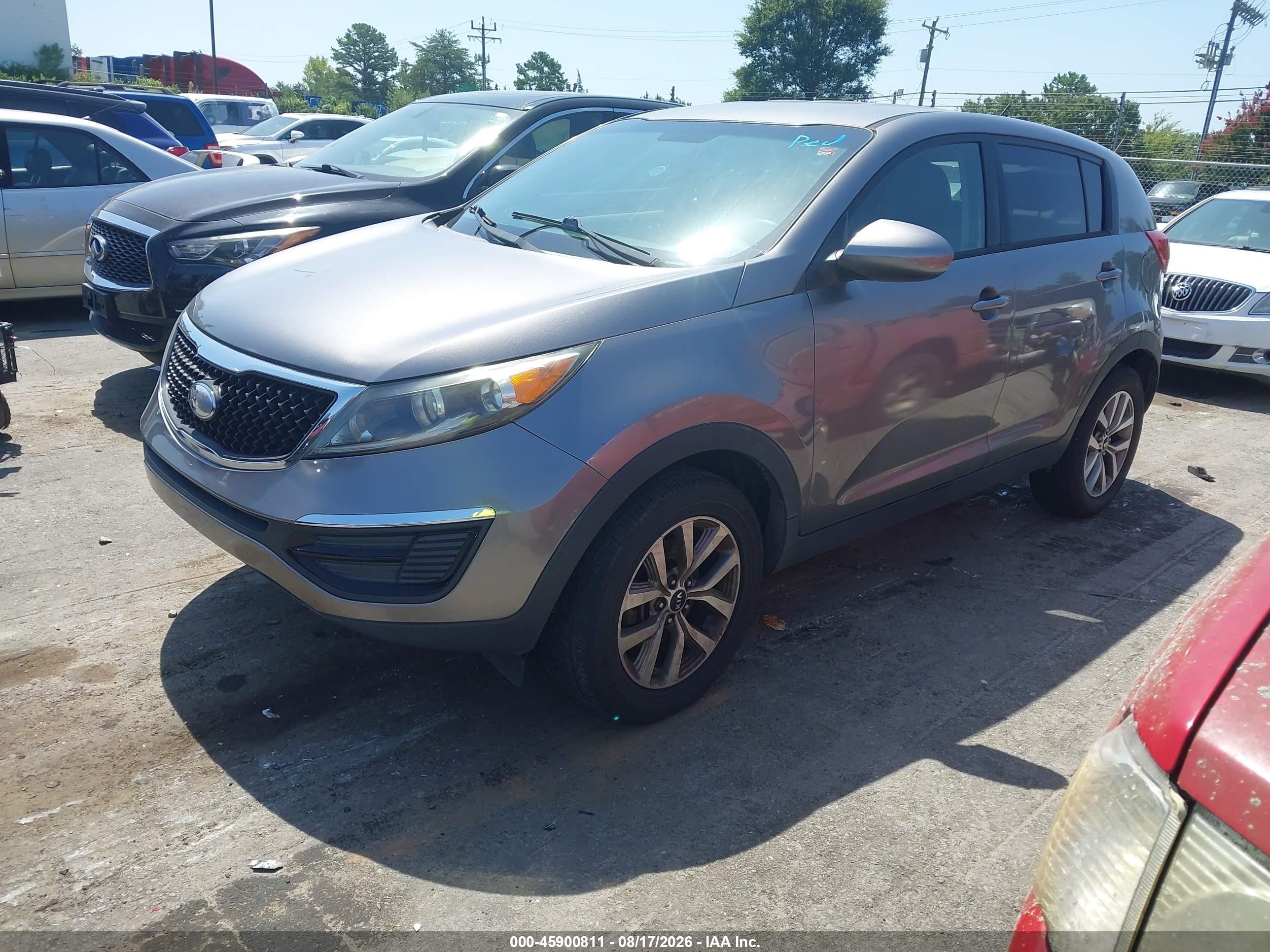 2014 Kia Sportage Lx Gray vin: KNDPB3ACXE7556527