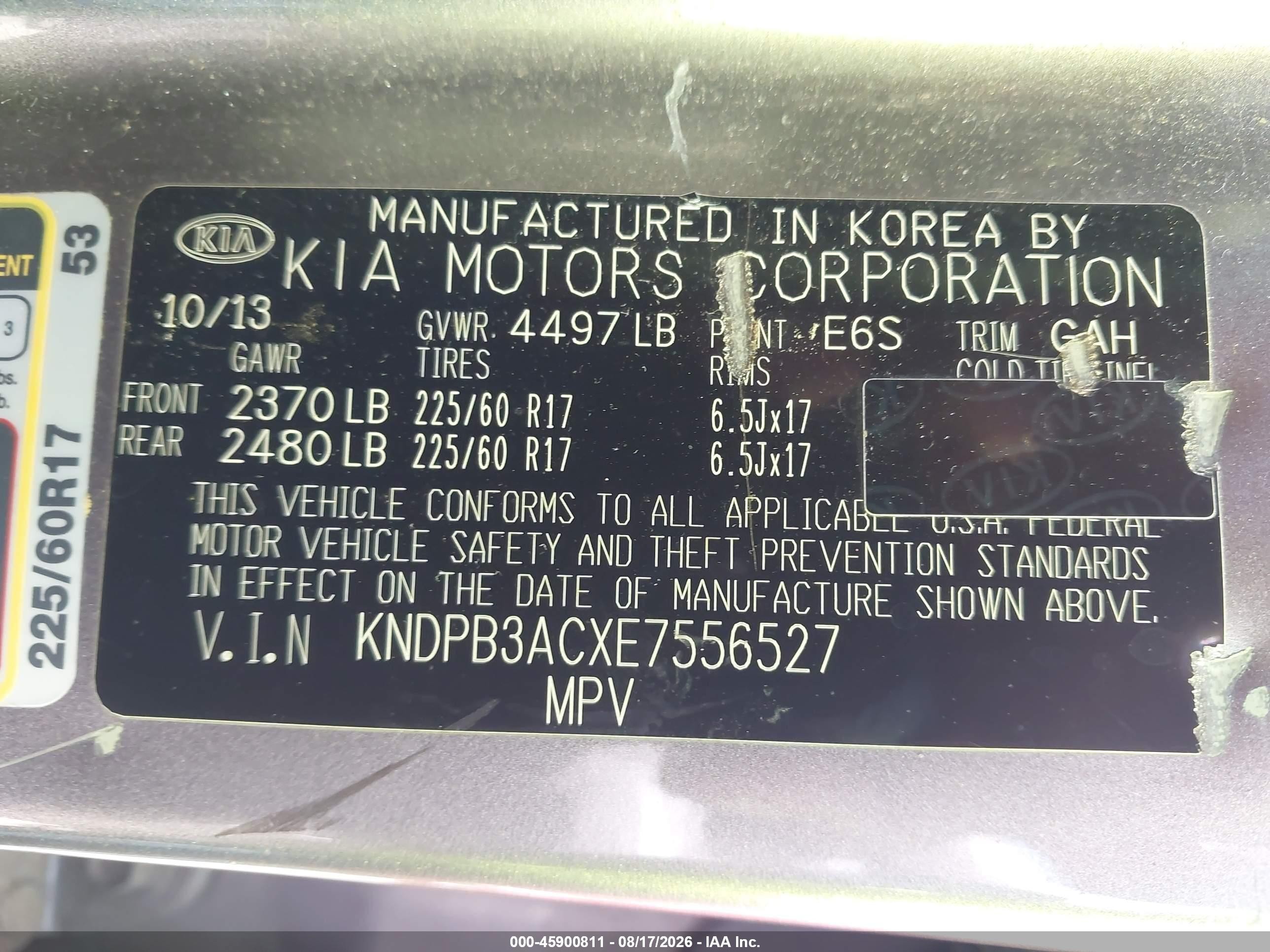 2014 Kia Sportage Lx Gray vin: KNDPB3ACXE7556527