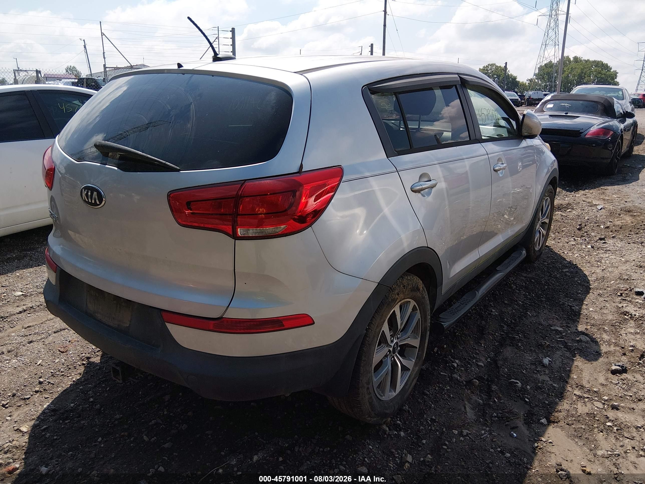 2014 Kia Sportage Lx Silver vin: KNDPB3ACXE7656403