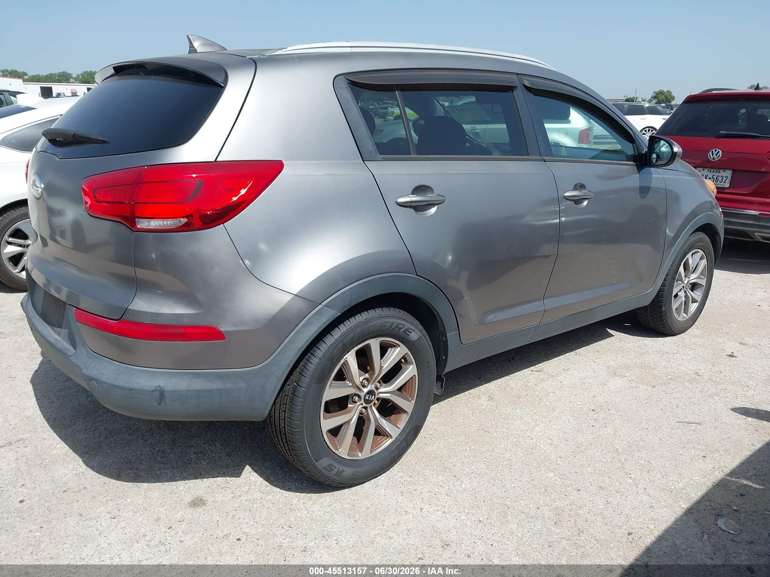 2015 Kia Sportage Lx Gray vin: KNDPB3ACXF7744062