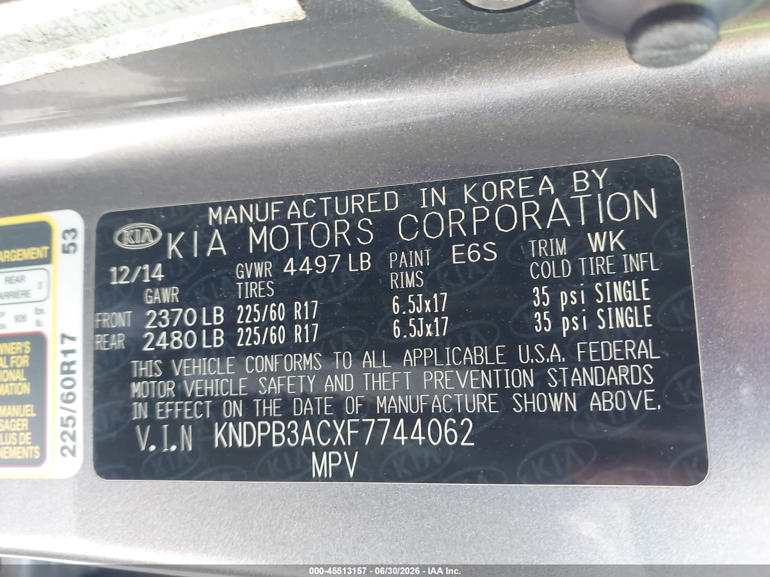 2015 Kia Sportage Lx Gray vin: KNDPB3ACXF7744062