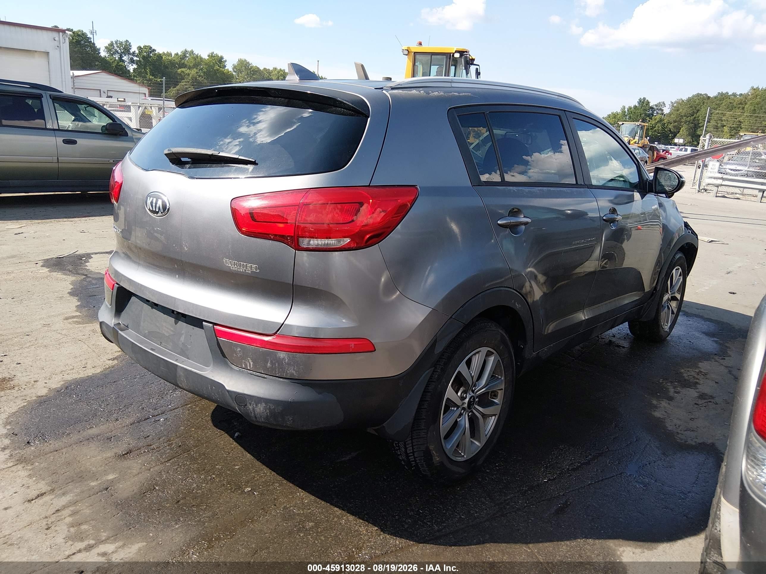 2015 Kia Sportage Lx Gray vin: KNDPB3ACXF7747124