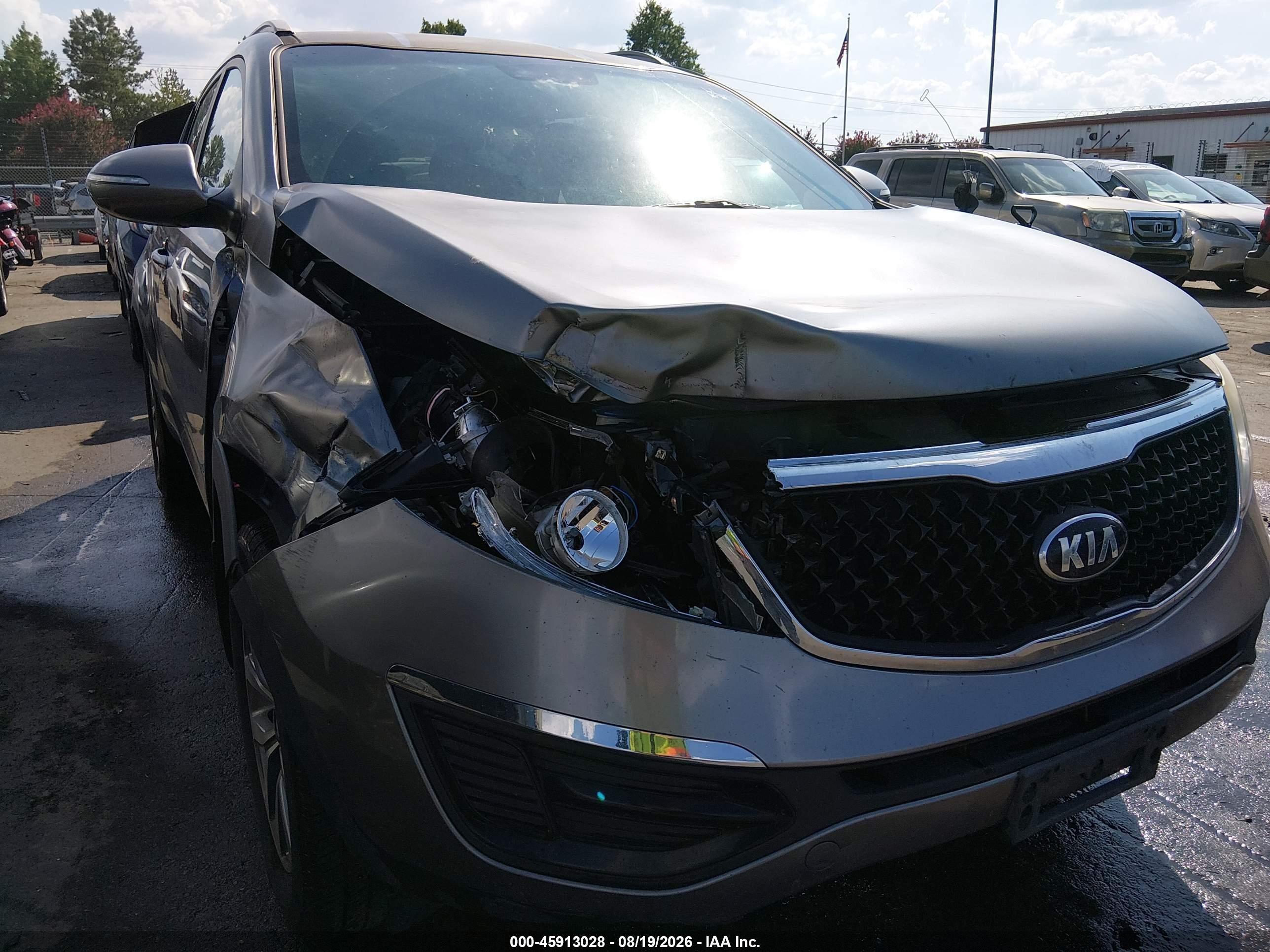2015 Kia Sportage Lx Gray vin: KNDPB3ACXF7747124