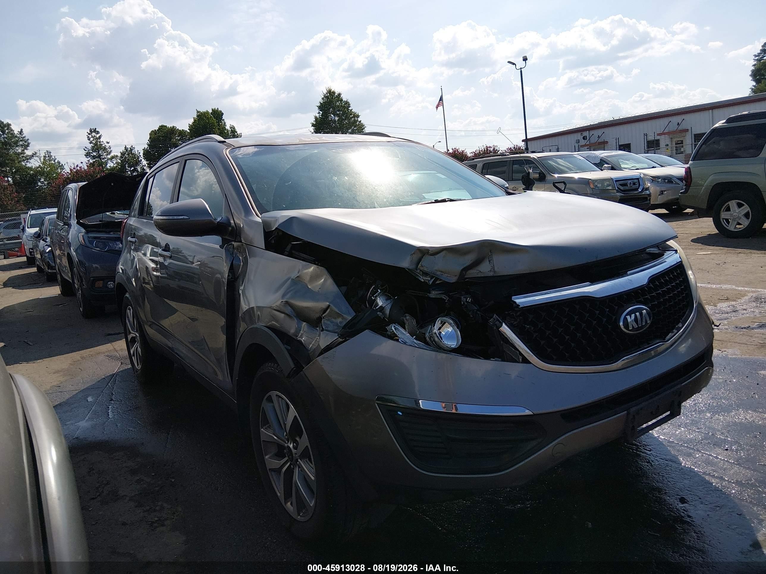 2015 Kia Sportage Lx Gray vin: KNDPB3ACXF7747124