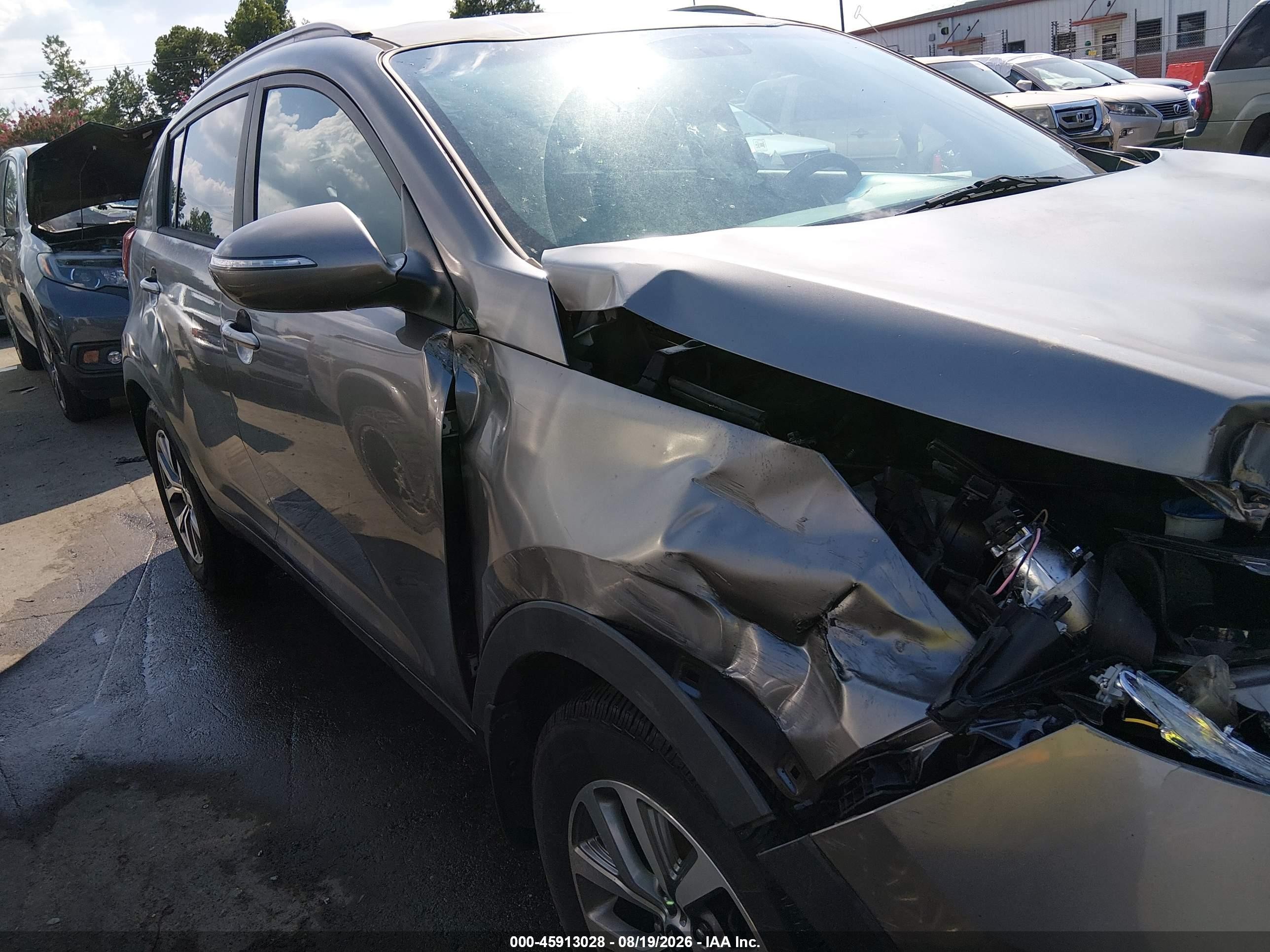2015 Kia Sportage Lx Gray vin: KNDPB3ACXF7747124