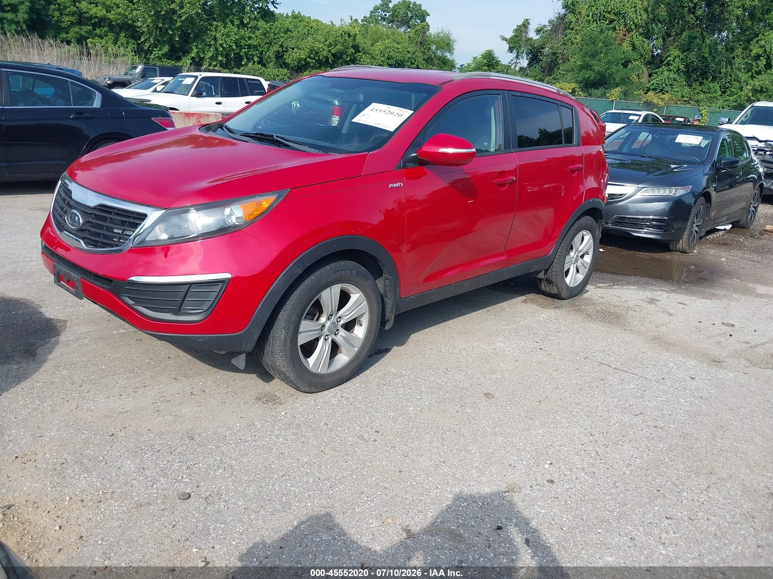 2012 Kia Sportage Lx Red vin: KNDPBCA20C7249761