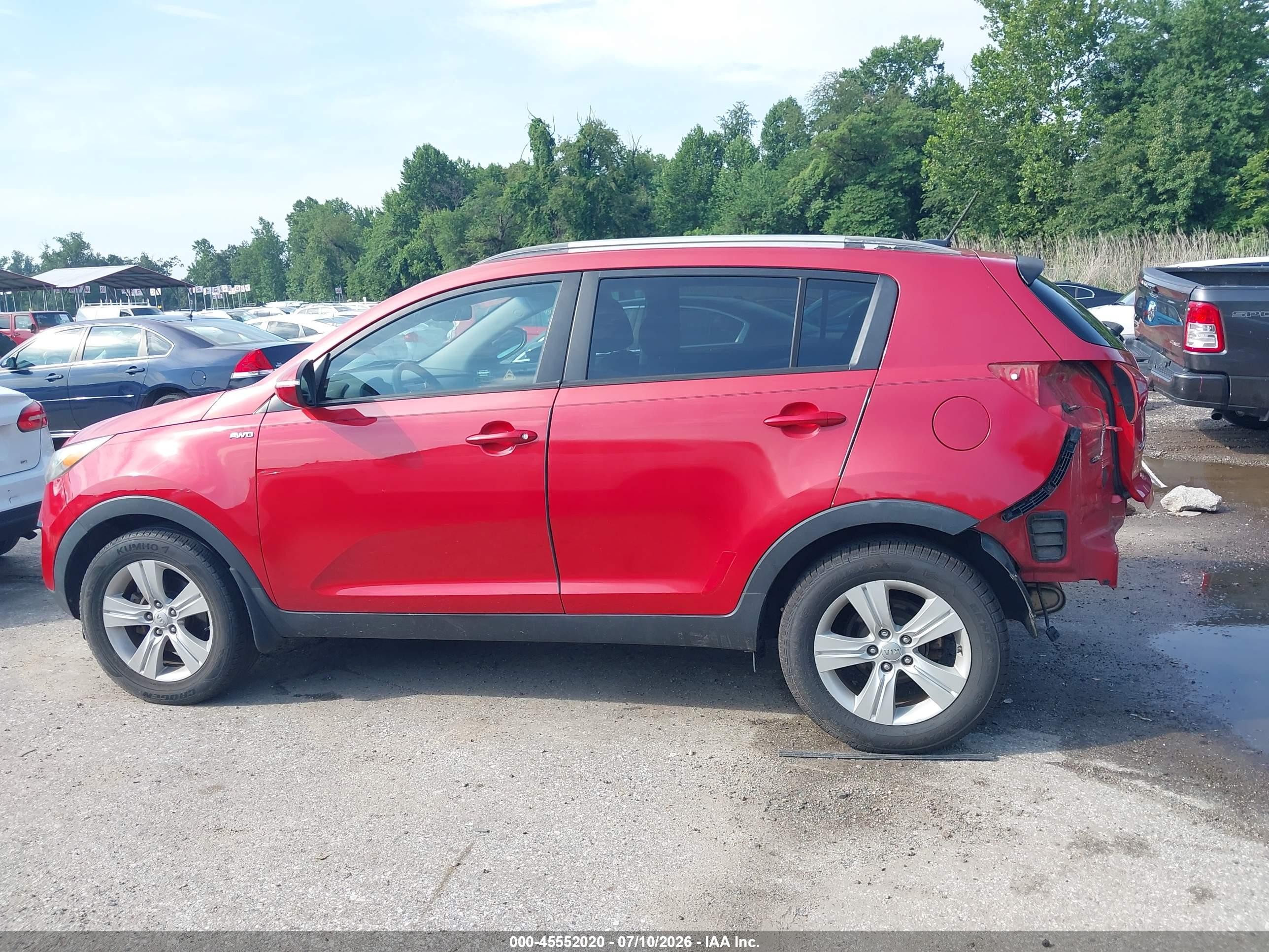 2012 Kia Sportage Lx Red vin: KNDPBCA20C7249761