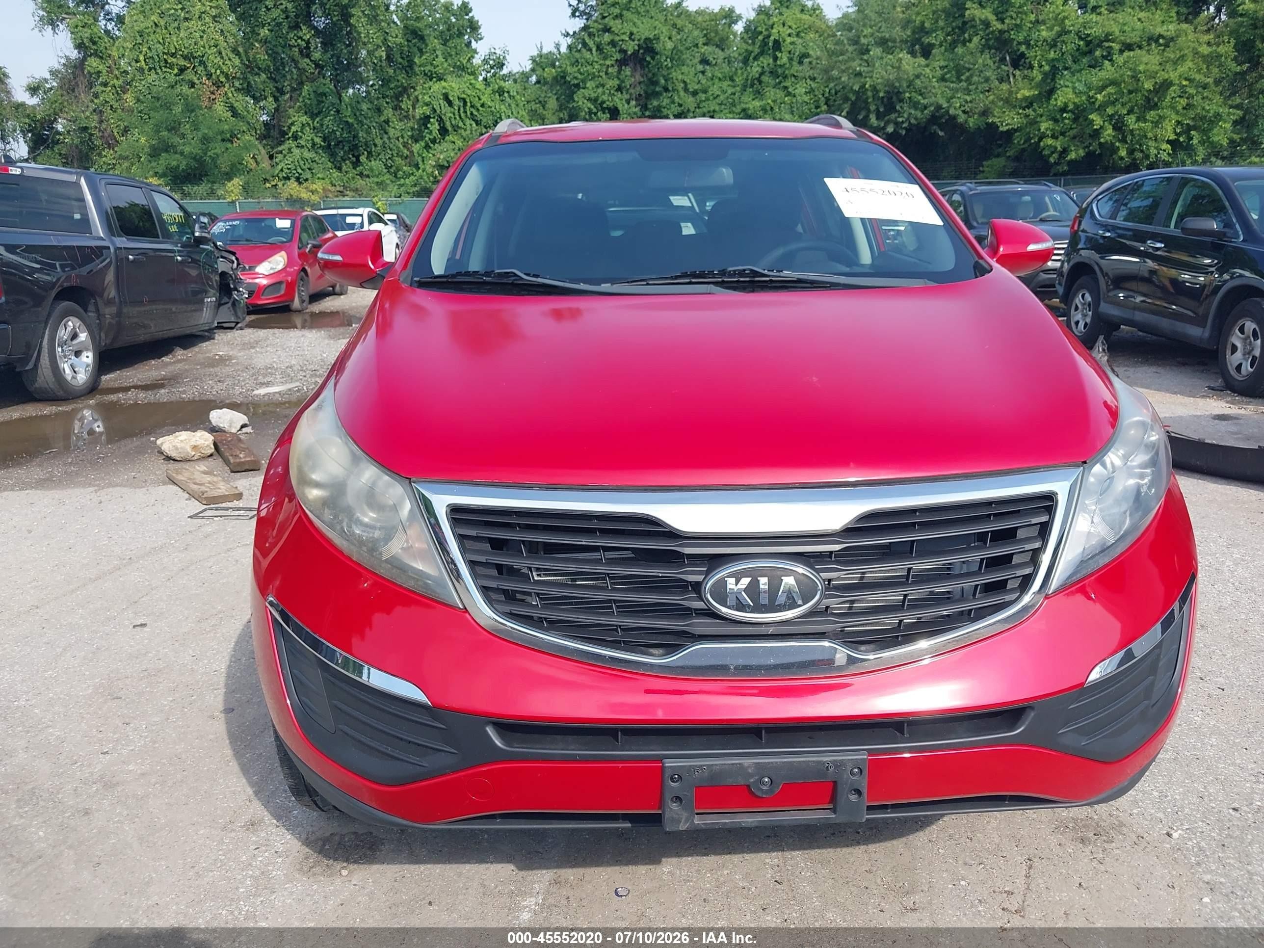 2012 Kia Sportage Lx Red vin: KNDPBCA20C7249761