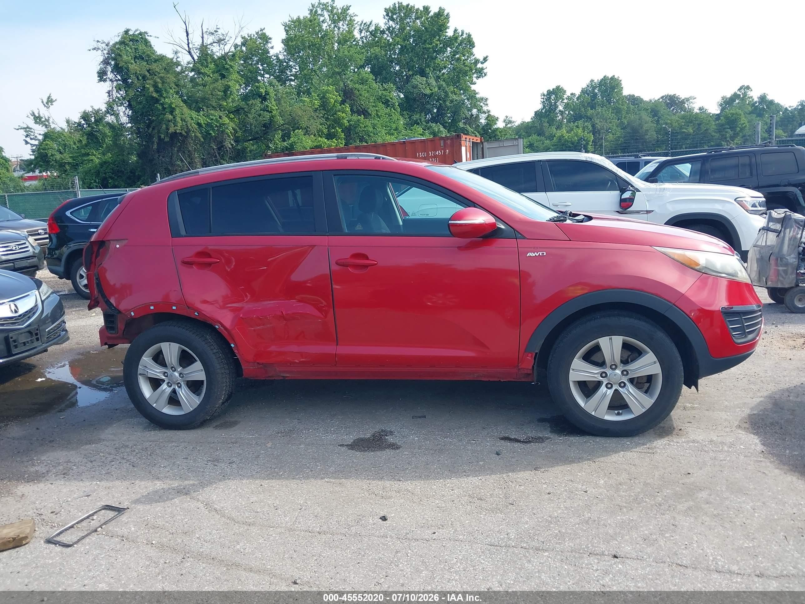 2012 Kia Sportage Lx Red vin: KNDPBCA20C7249761