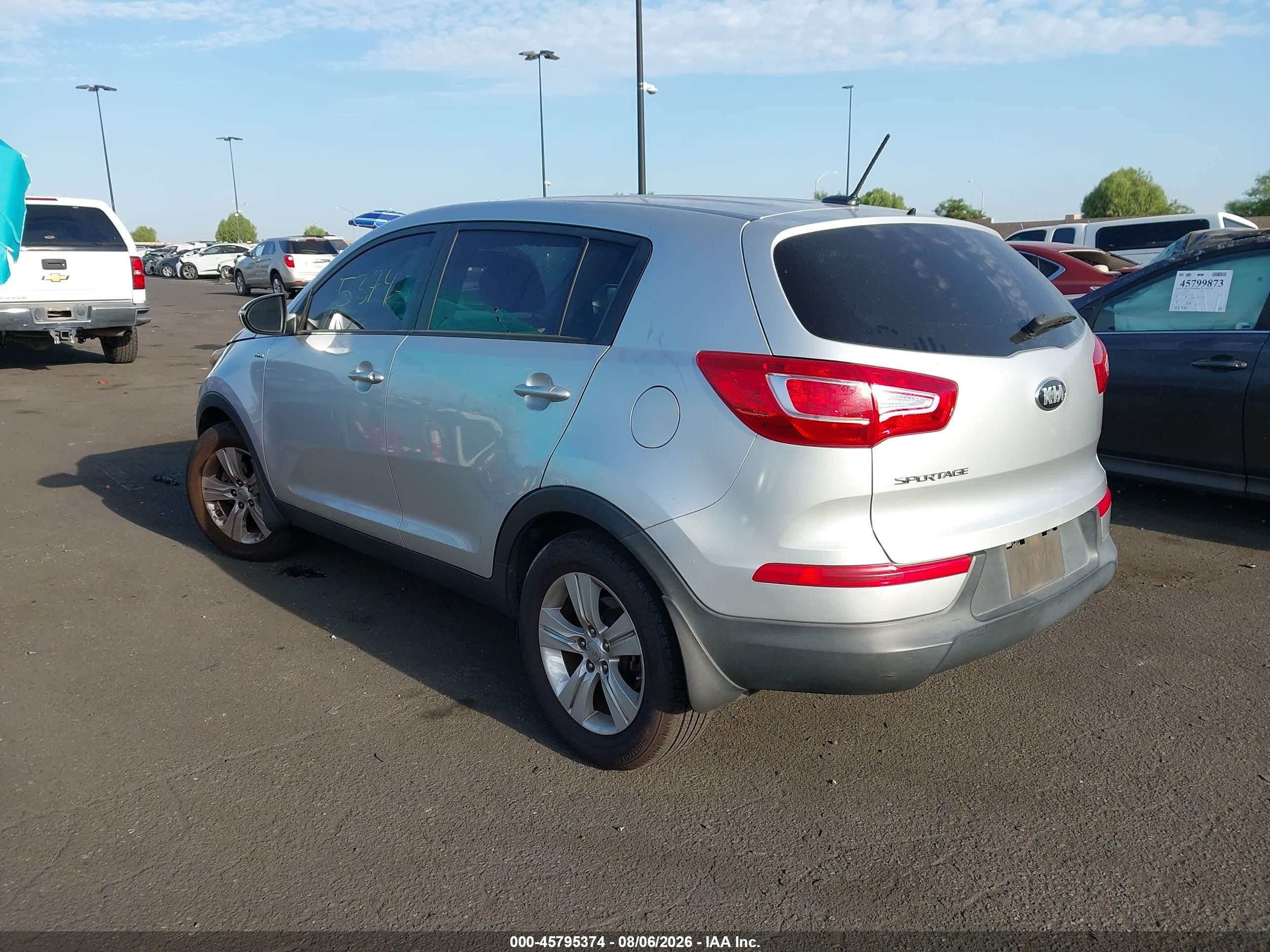 2013 Kia Sportage Lx Silver vin: KNDPBCA21D7368002