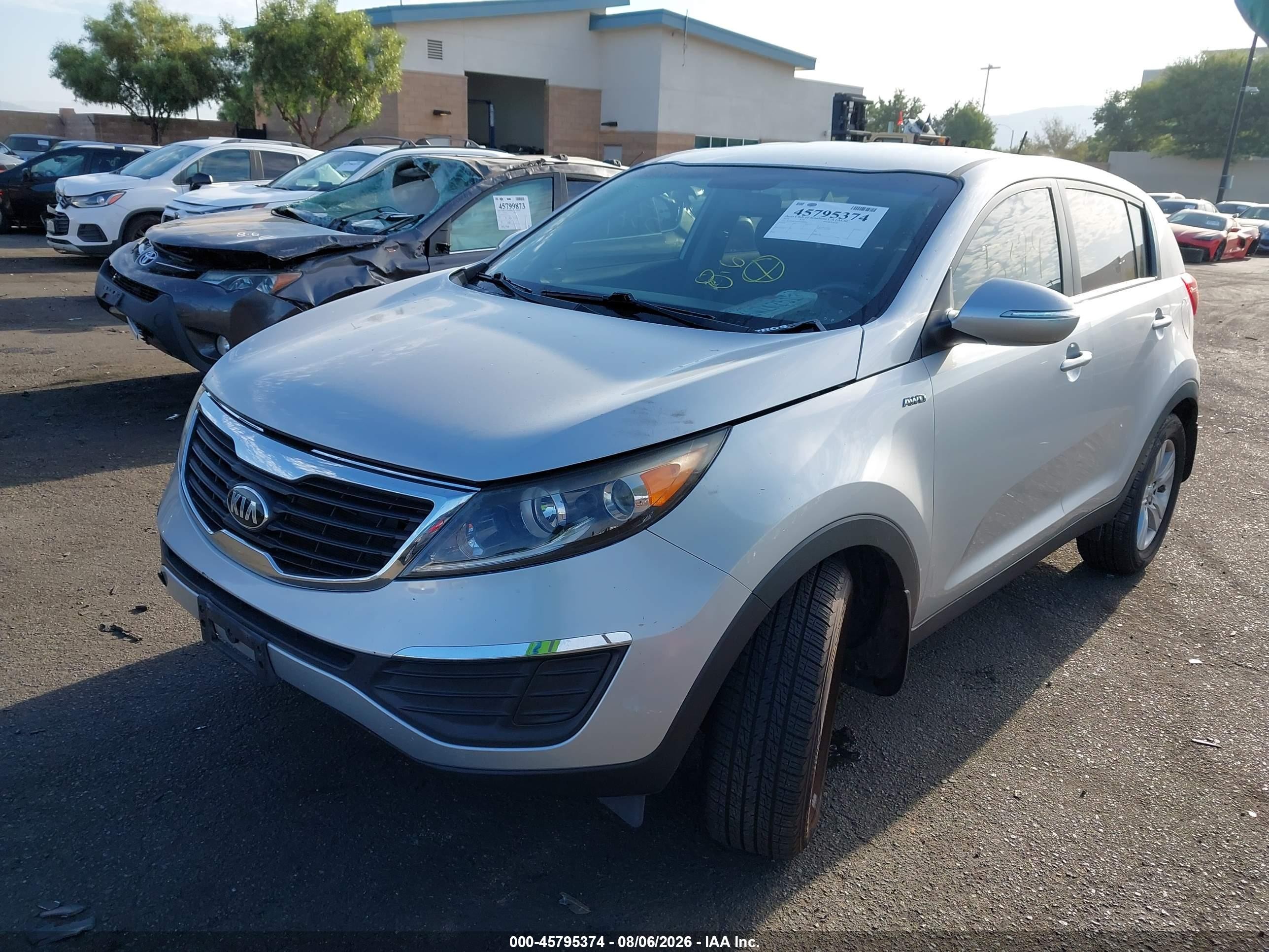 2013 Kia Sportage Lx Silver vin: KNDPBCA21D7368002