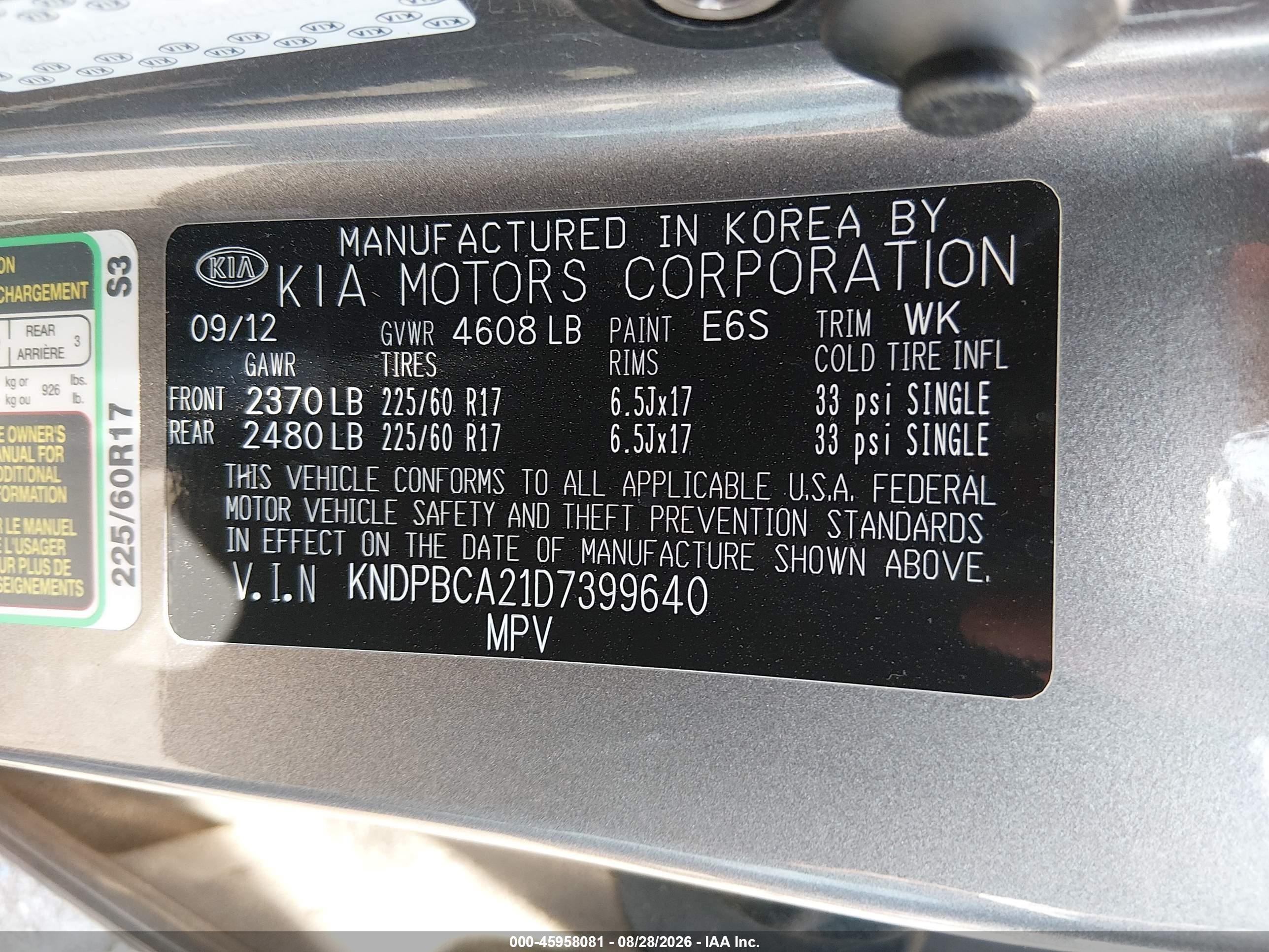 2013 Kia Sportage Lx Gray vin: KNDPBCA21D7399640