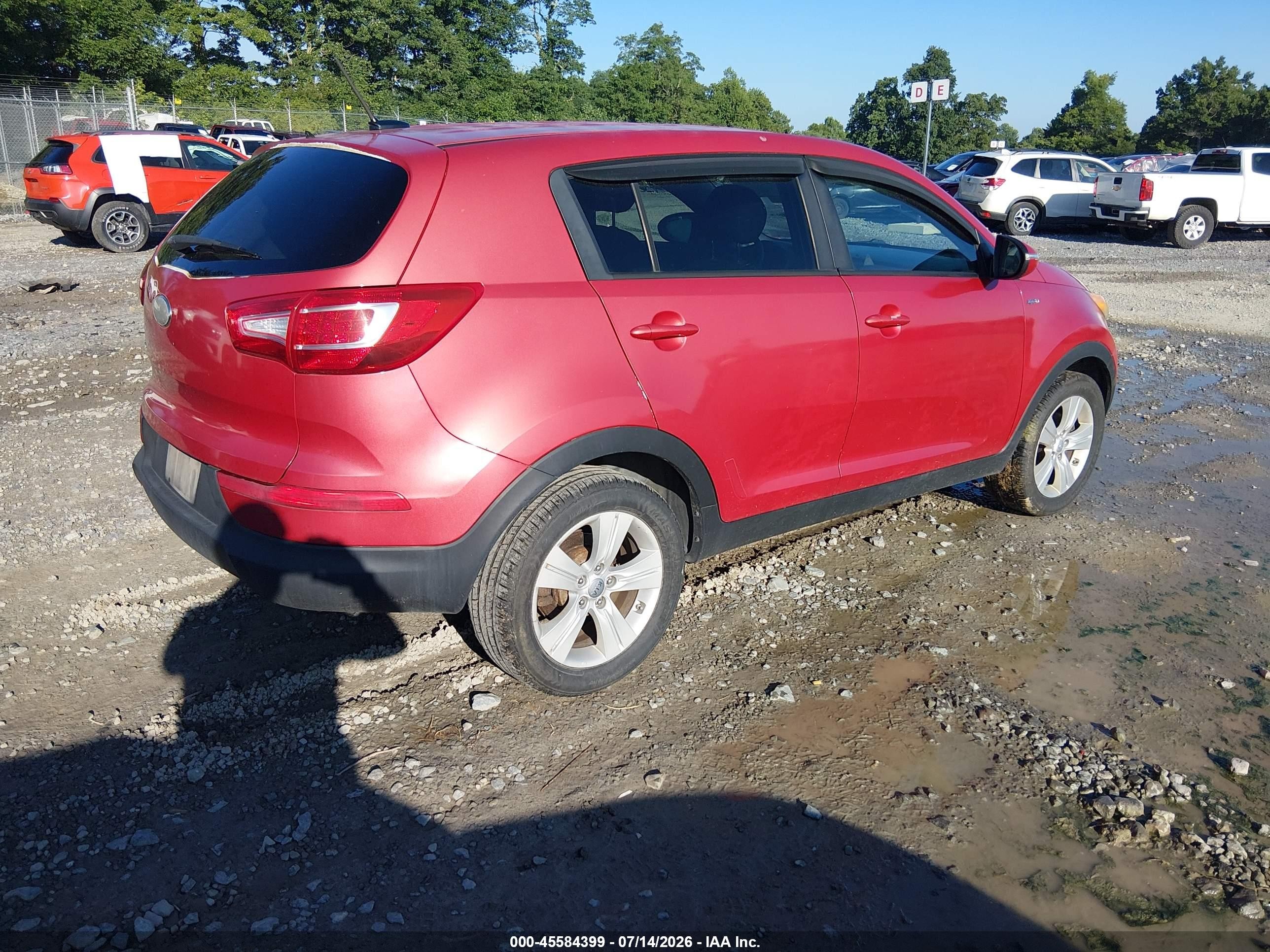 2013 Kia Sportage Lx Red vin: KNDPBCA21D7422348