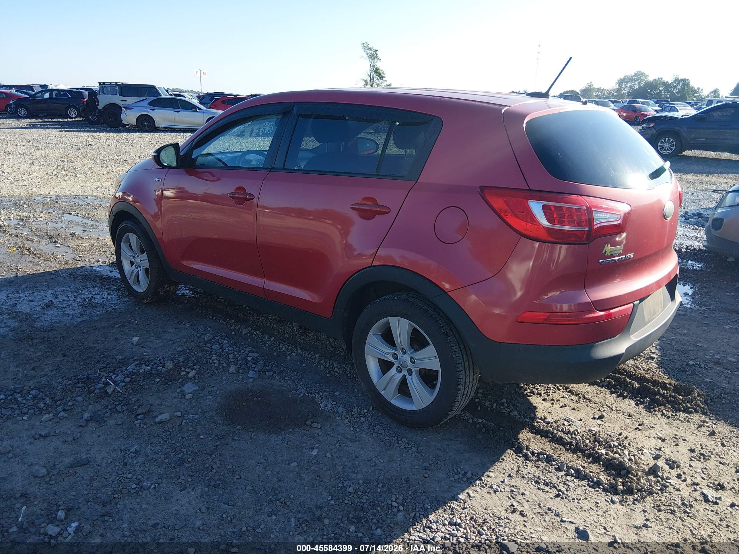 2013 Kia Sportage Lx Red vin: KNDPBCA21D7422348